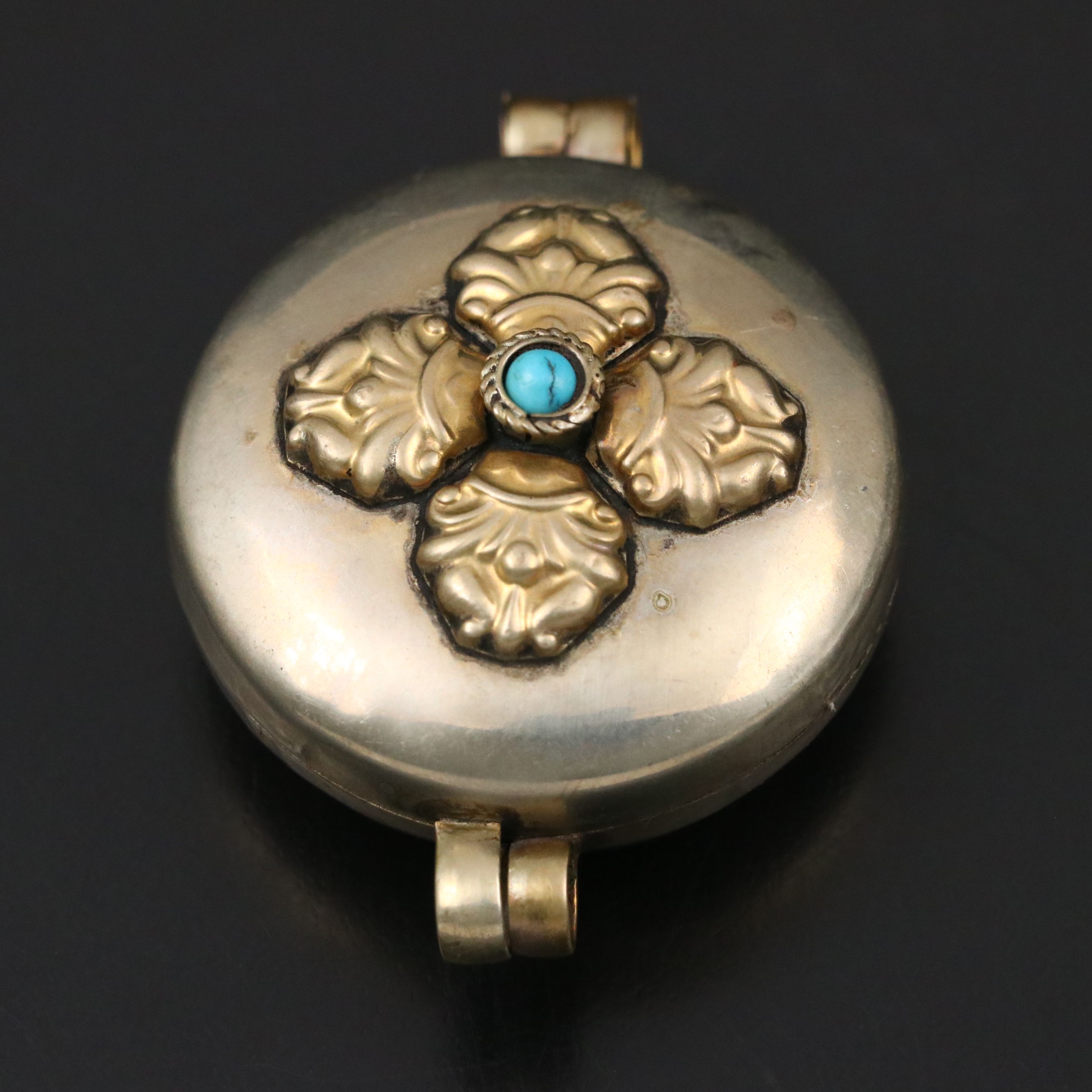 Tibetan Ghau with Other Stone Inlaid Boxes