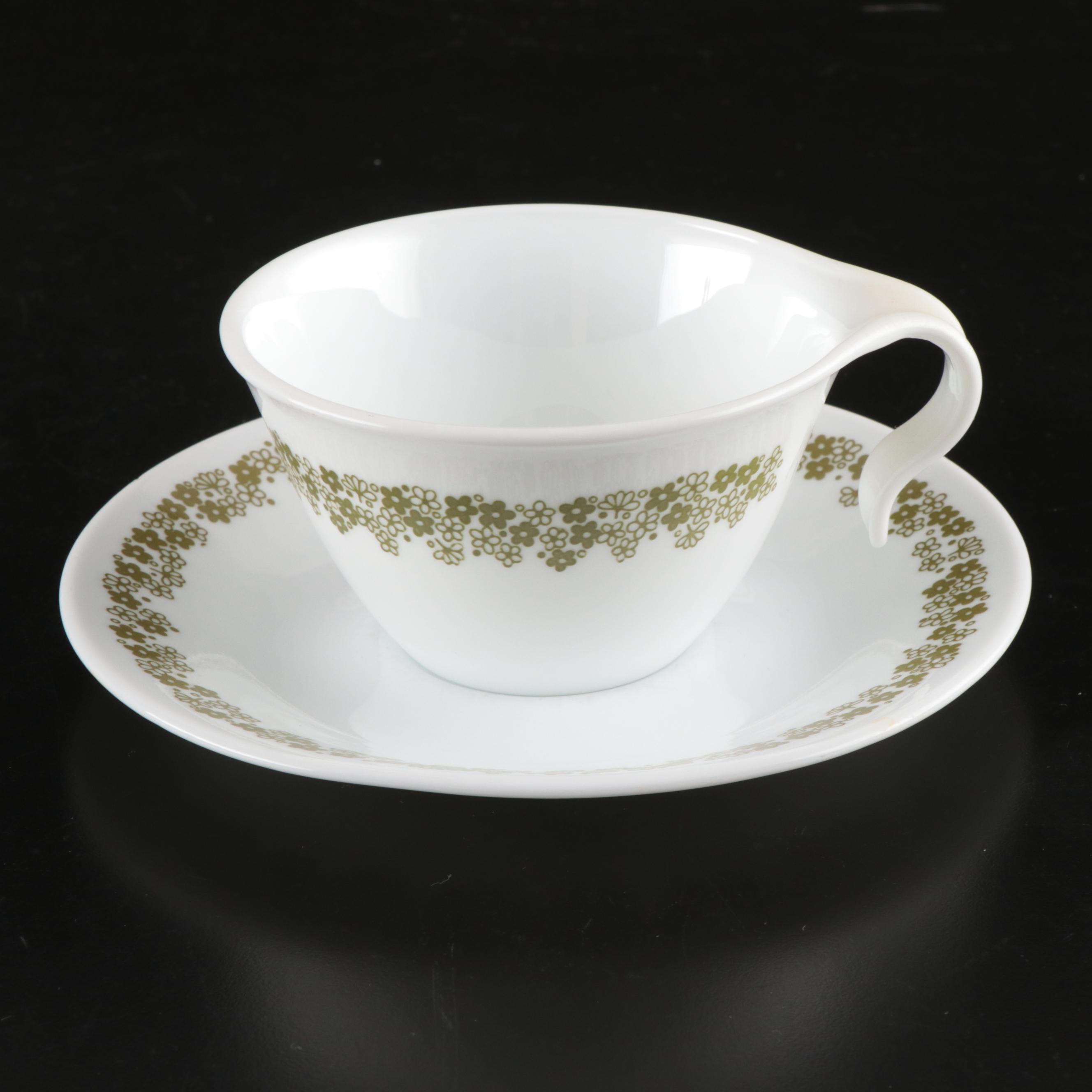 Pyrex and Corelle "Spring Blossom" Dinnerware, Mid to Late 20th Century