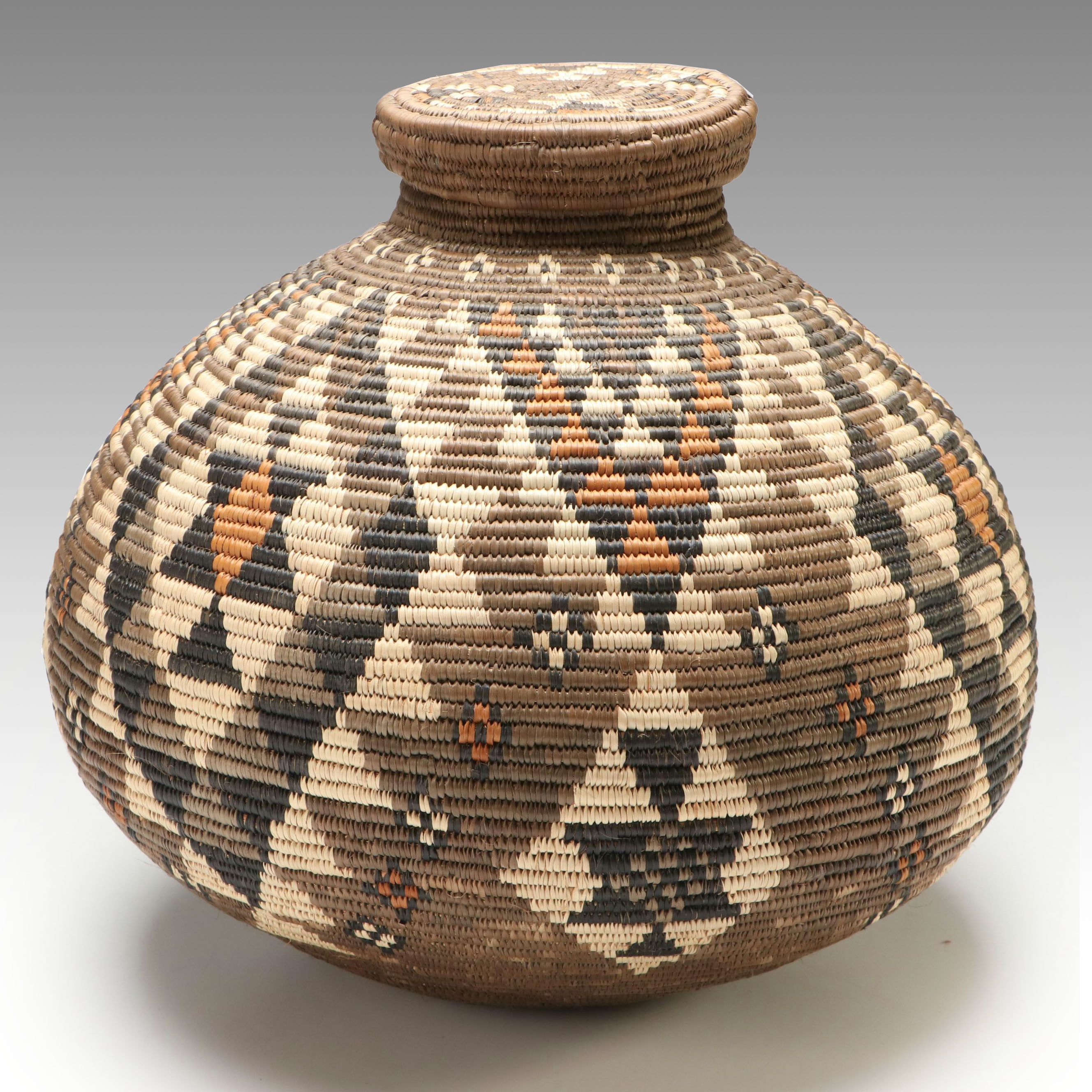 Esther Mdluhi Zulu Handwoven Ilala Palm and Natural Dye Vessel