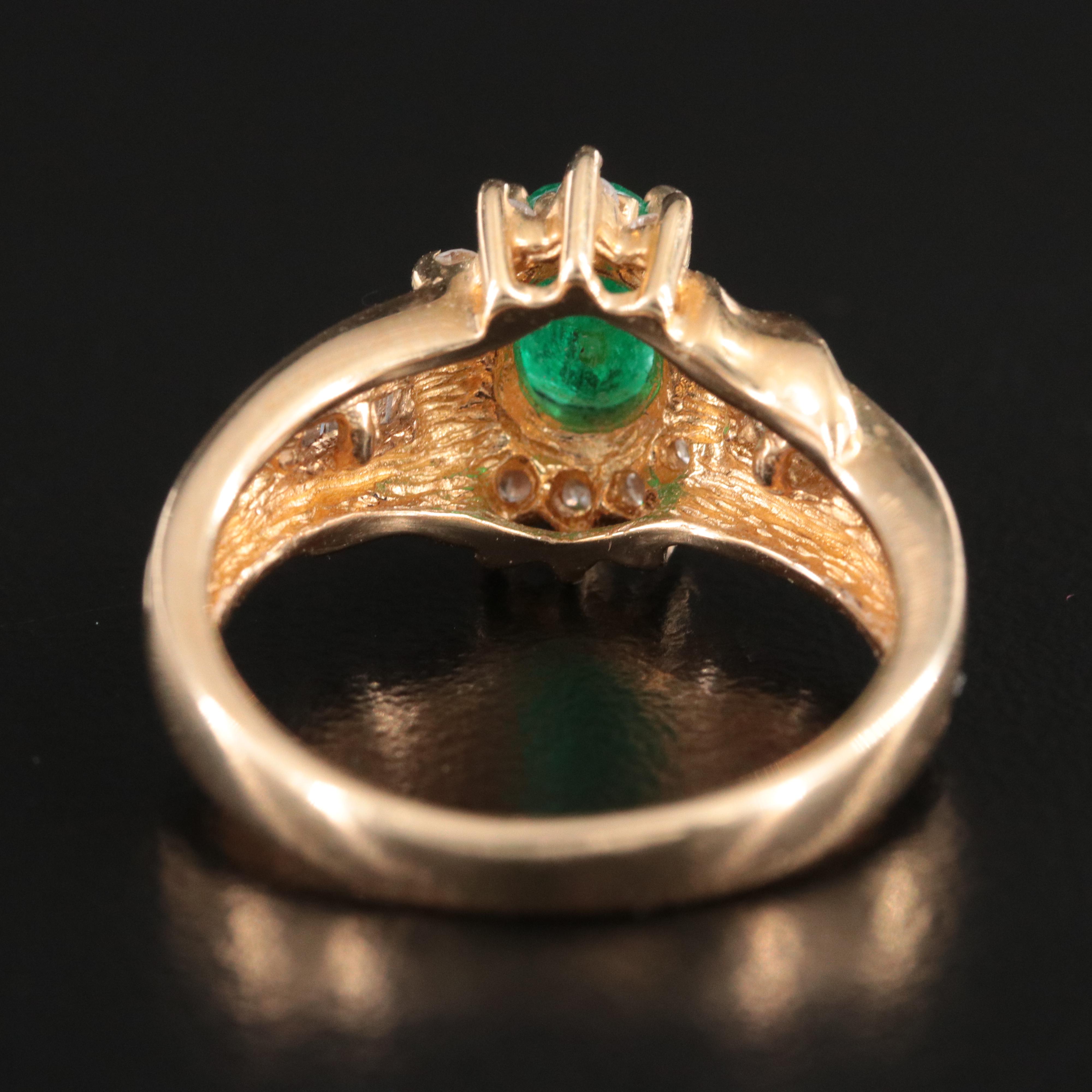 14K Emerald and Diamond Ring