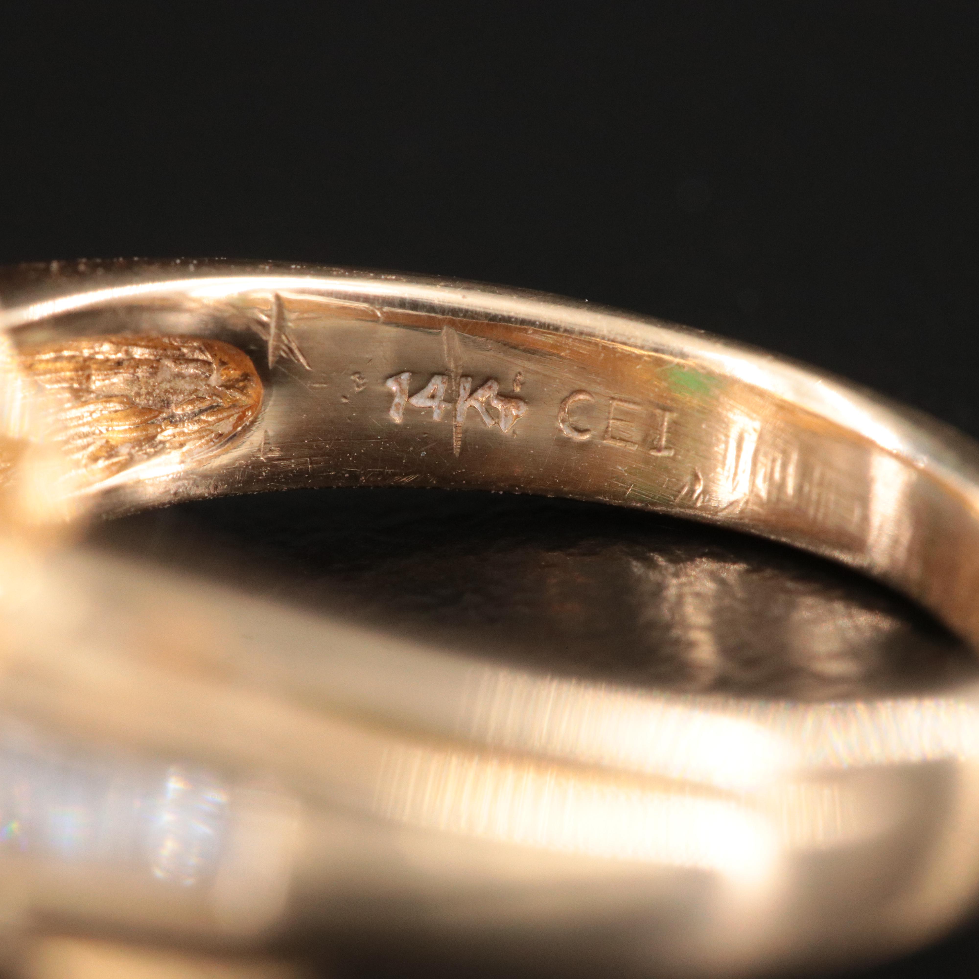 14K Emerald and Diamond Ring