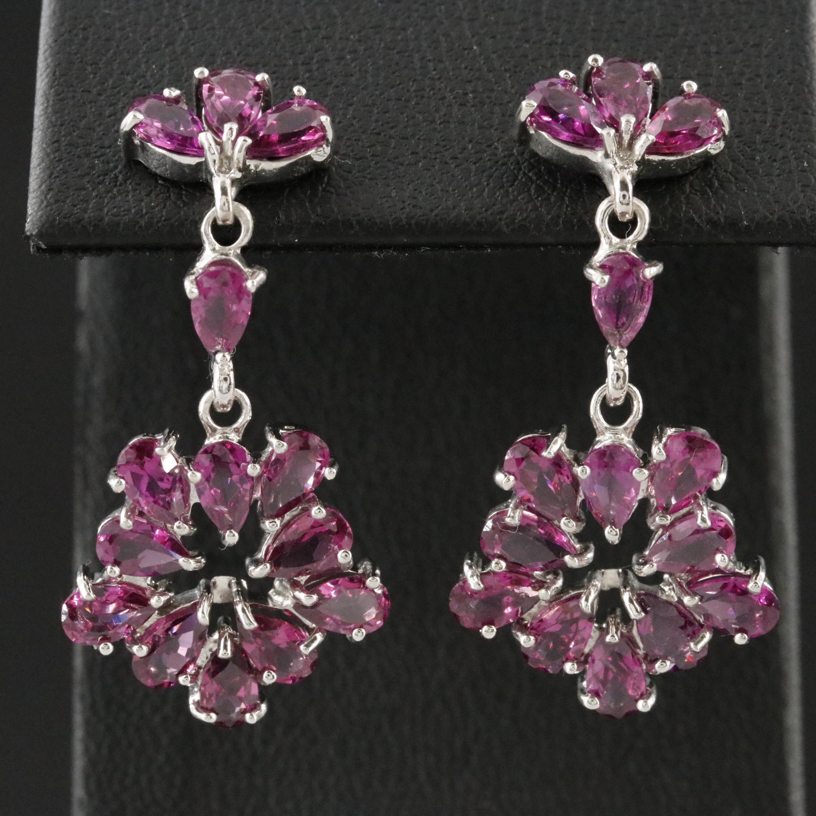 Sterling Rhodolite Garnet Earrings