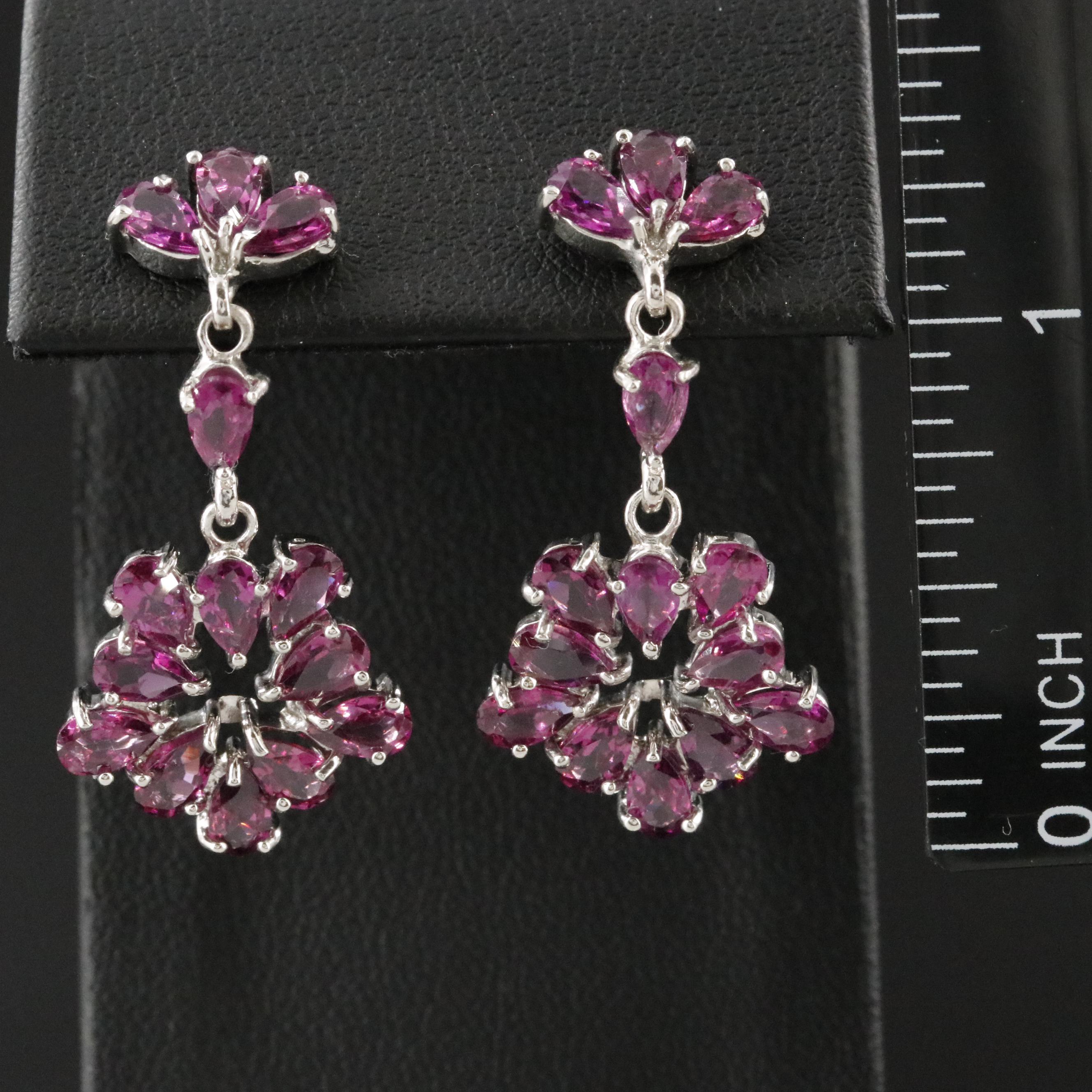 Sterling Rhodolite Garnet Earrings