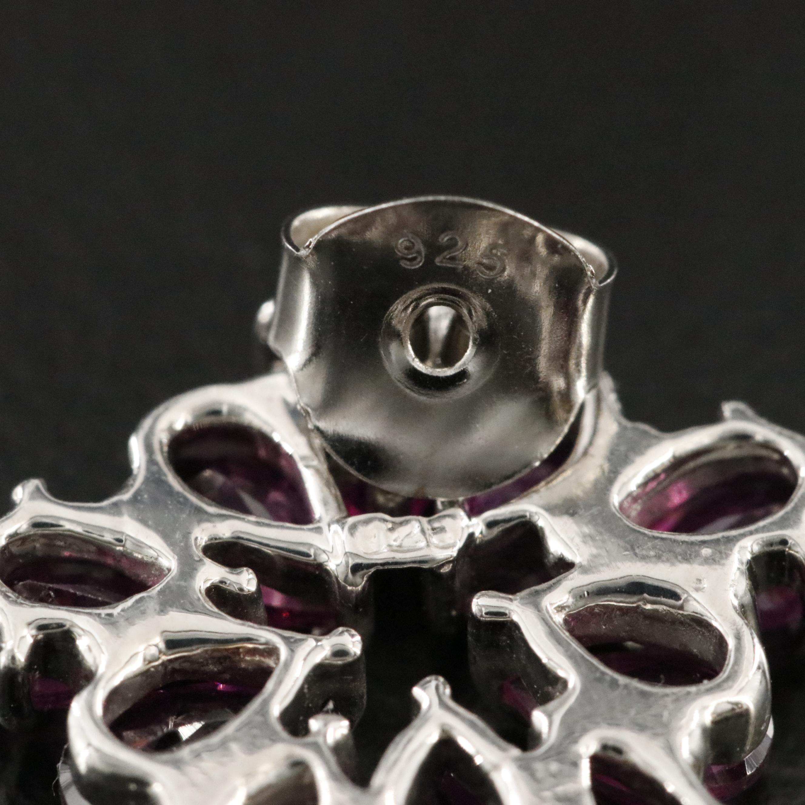 Sterling Rhodolite Garnet Earrings