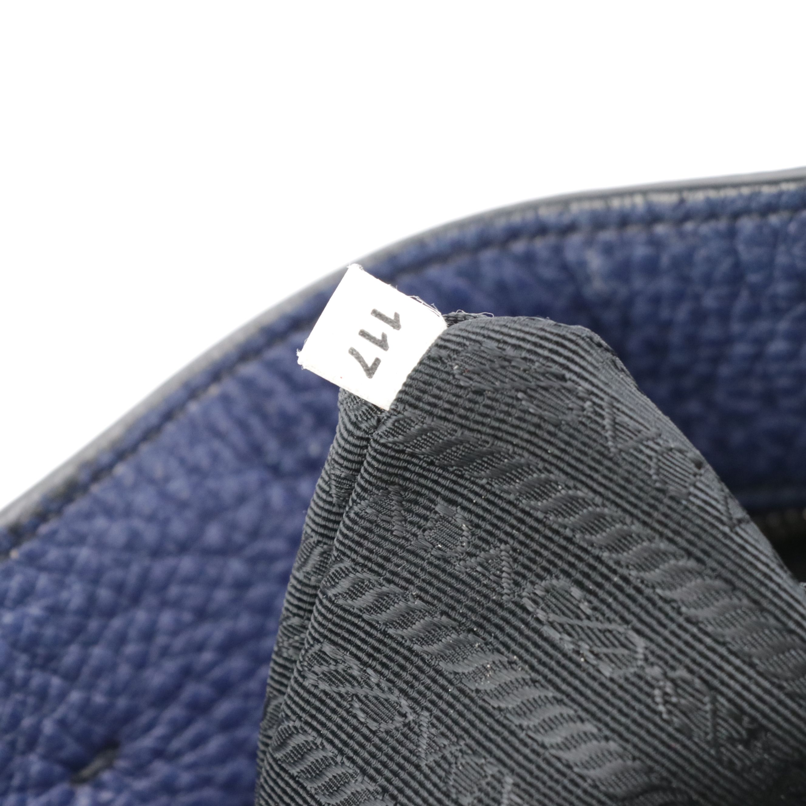 Prada Two-Way Tote in Blue Grained Leather