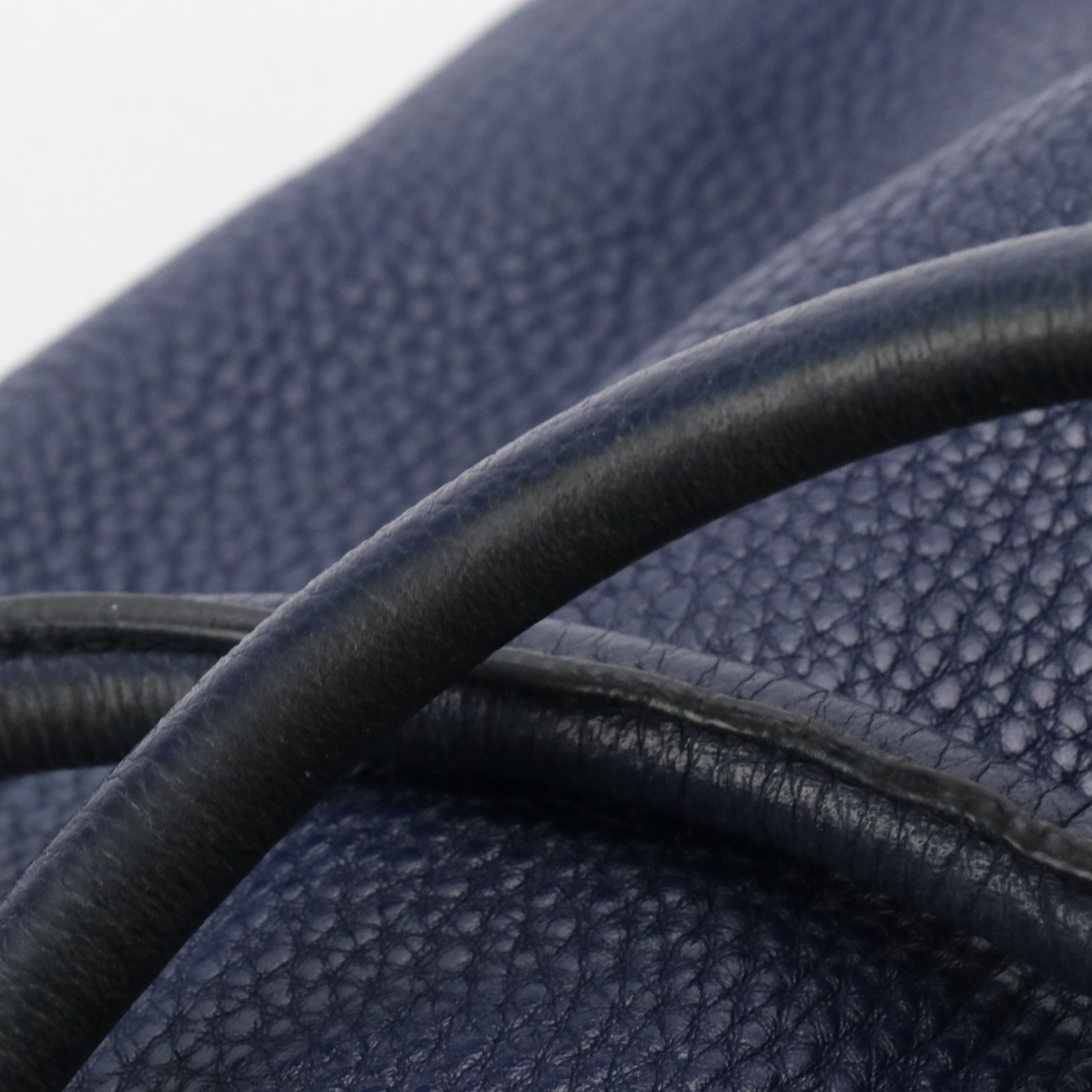 Prada Two-Way Tote in Blue Grained Leather