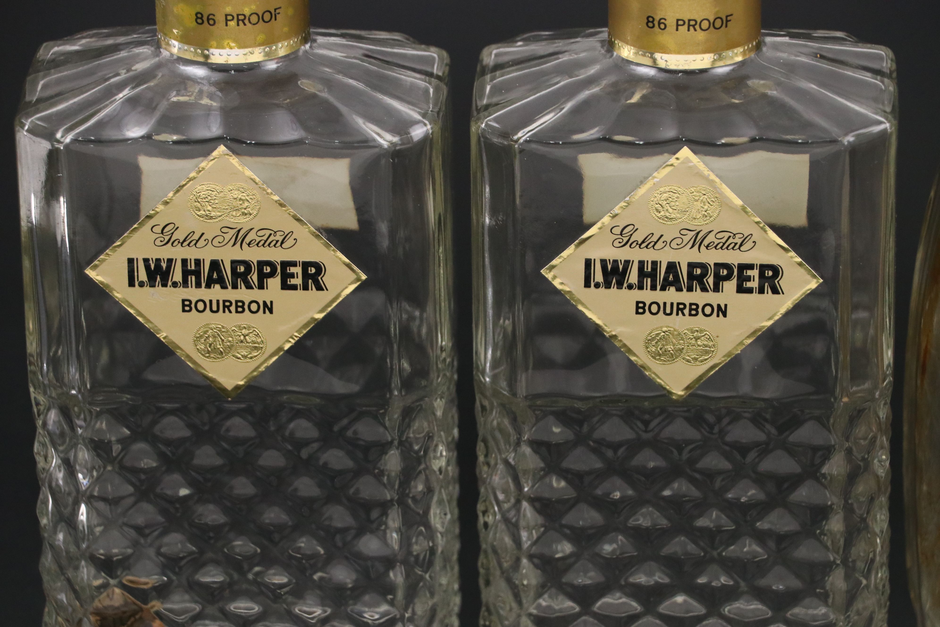 Durand "Danube" Glasses with I.W. Harper and More Bourbon and Whiskey Bottles