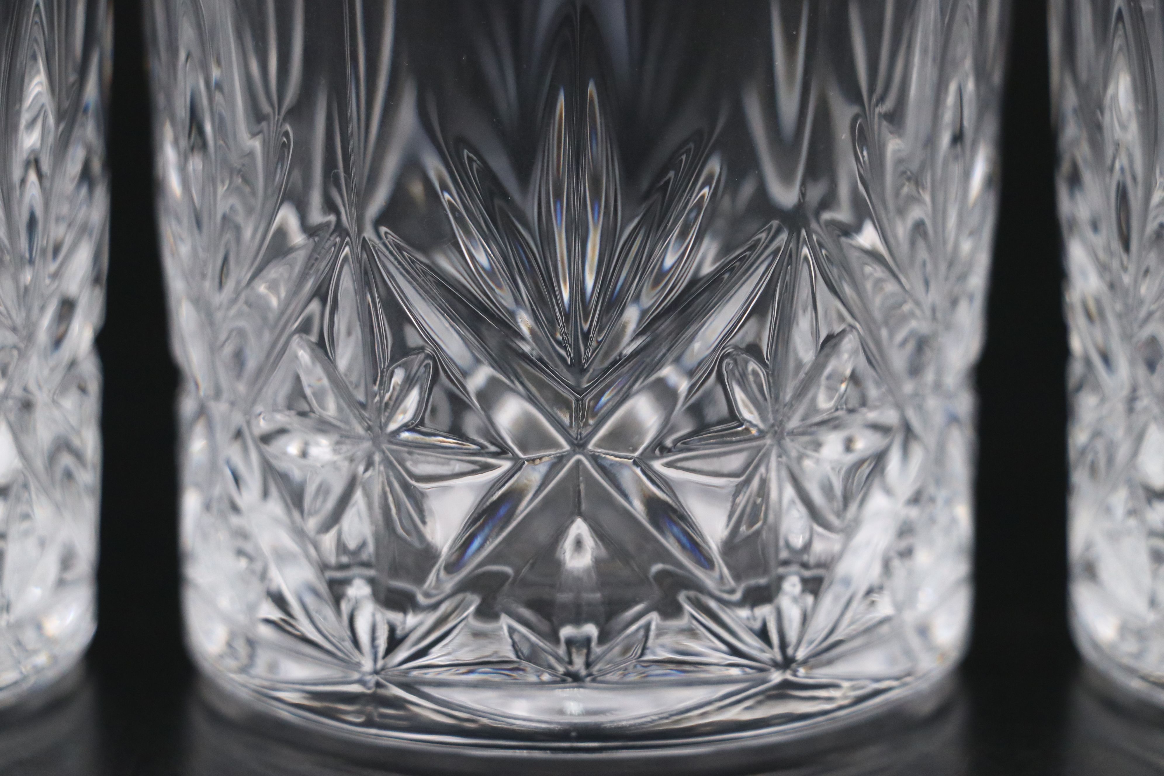 Durand "Danube" Glasses with I.W. Harper and More Bourbon and Whiskey Bottles