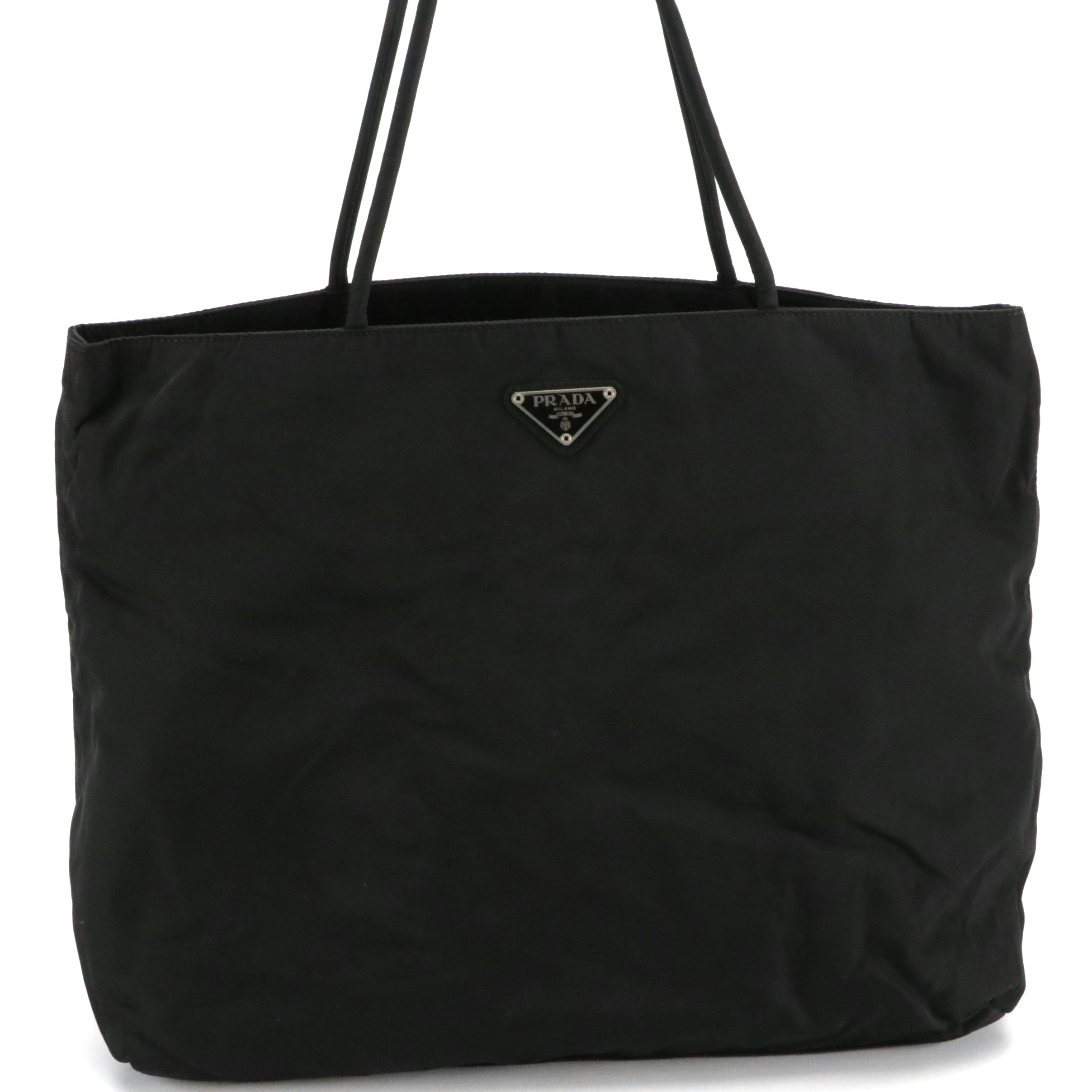 Prada Large Middle Zip Tote in Black Tessuto Nylon
