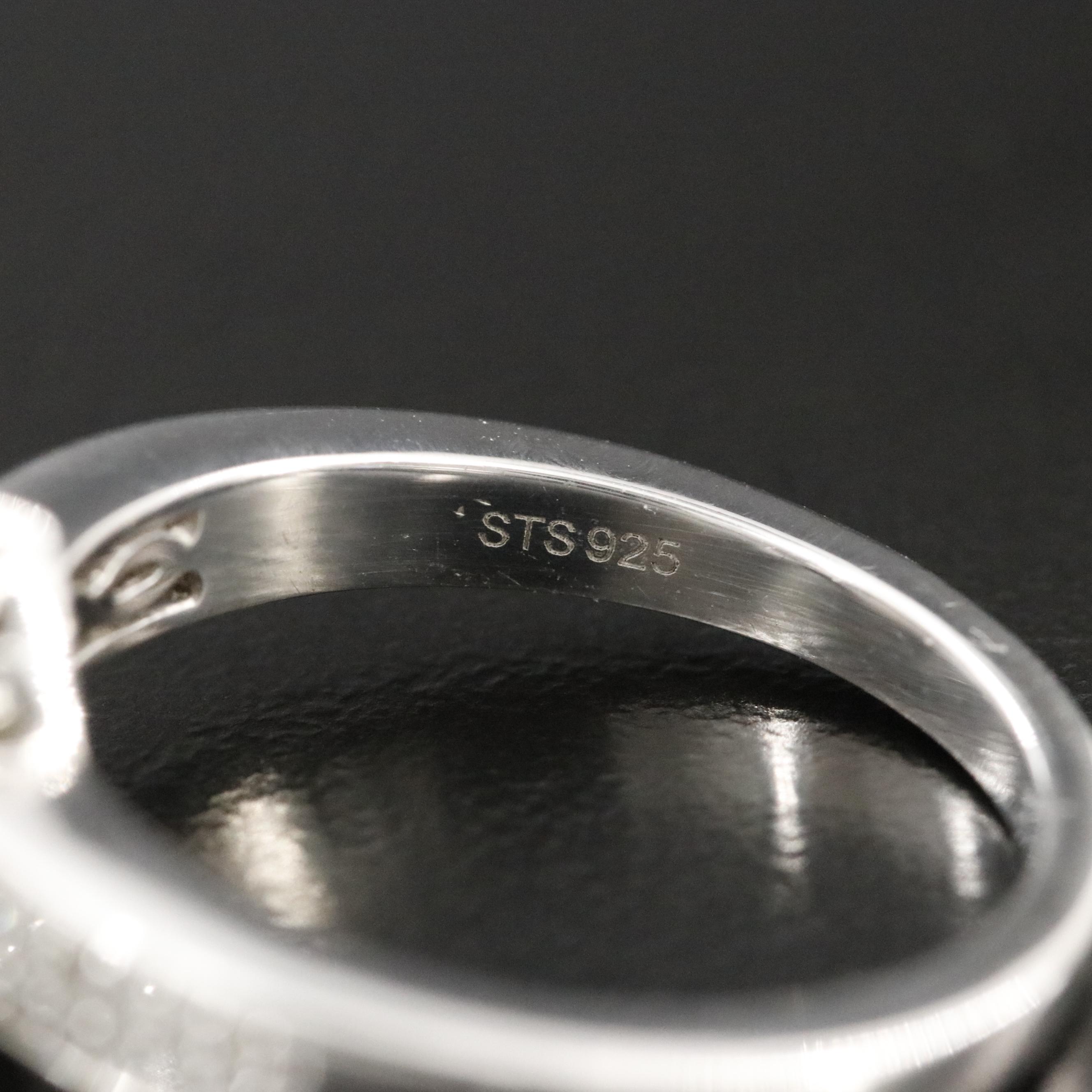 Sterling Swiss Blue and White Topaz Ring