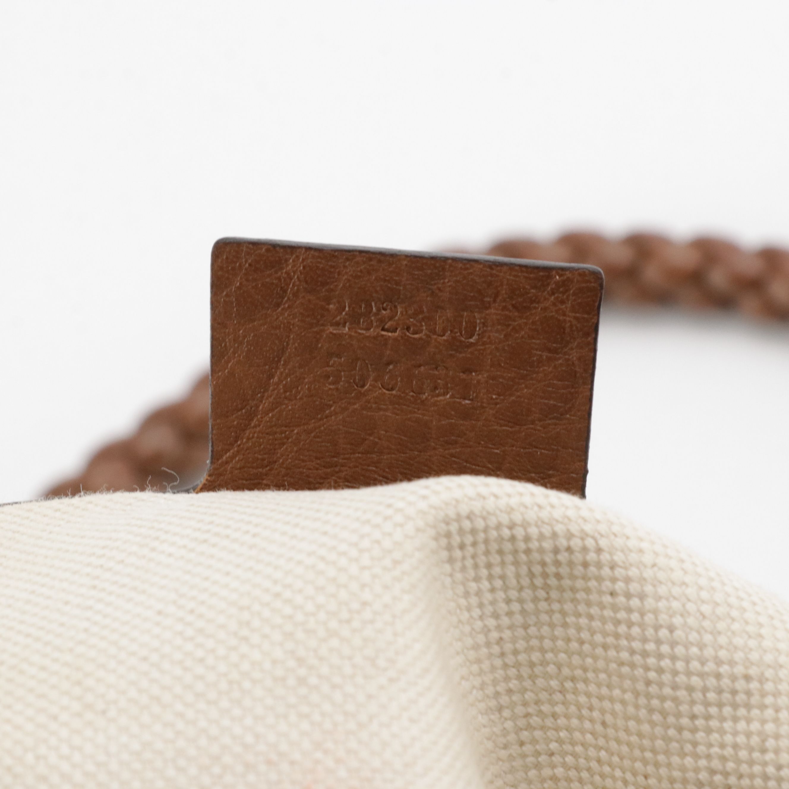 Gucci Bella Braided Strap Two-Way Tote in GG Canvas and Brown Leather