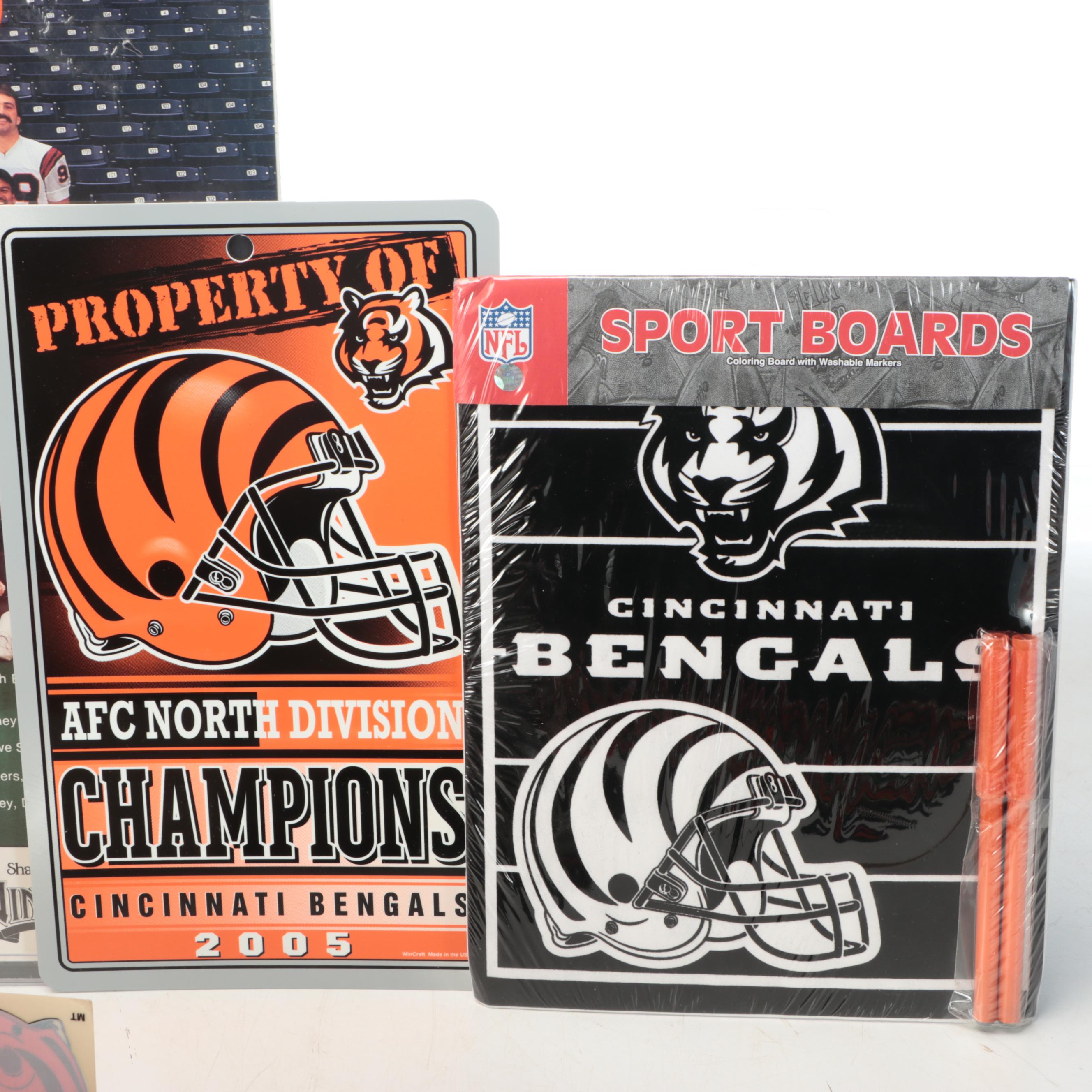 1988 Cincinnati Bengals Team Poster with Stadium Figurine and More Team Décor