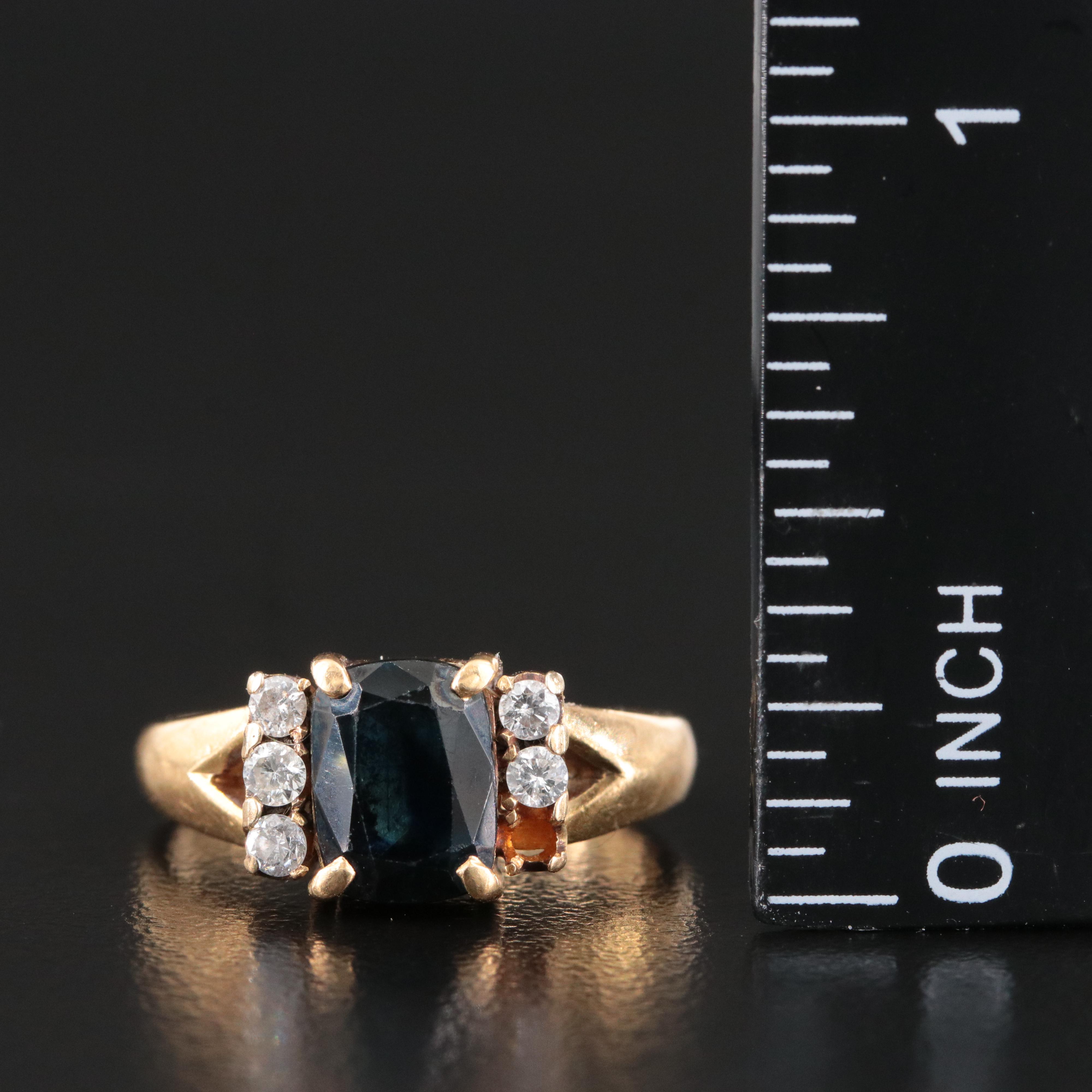 18K 1.71 CT Sapphire and Diamond Ring