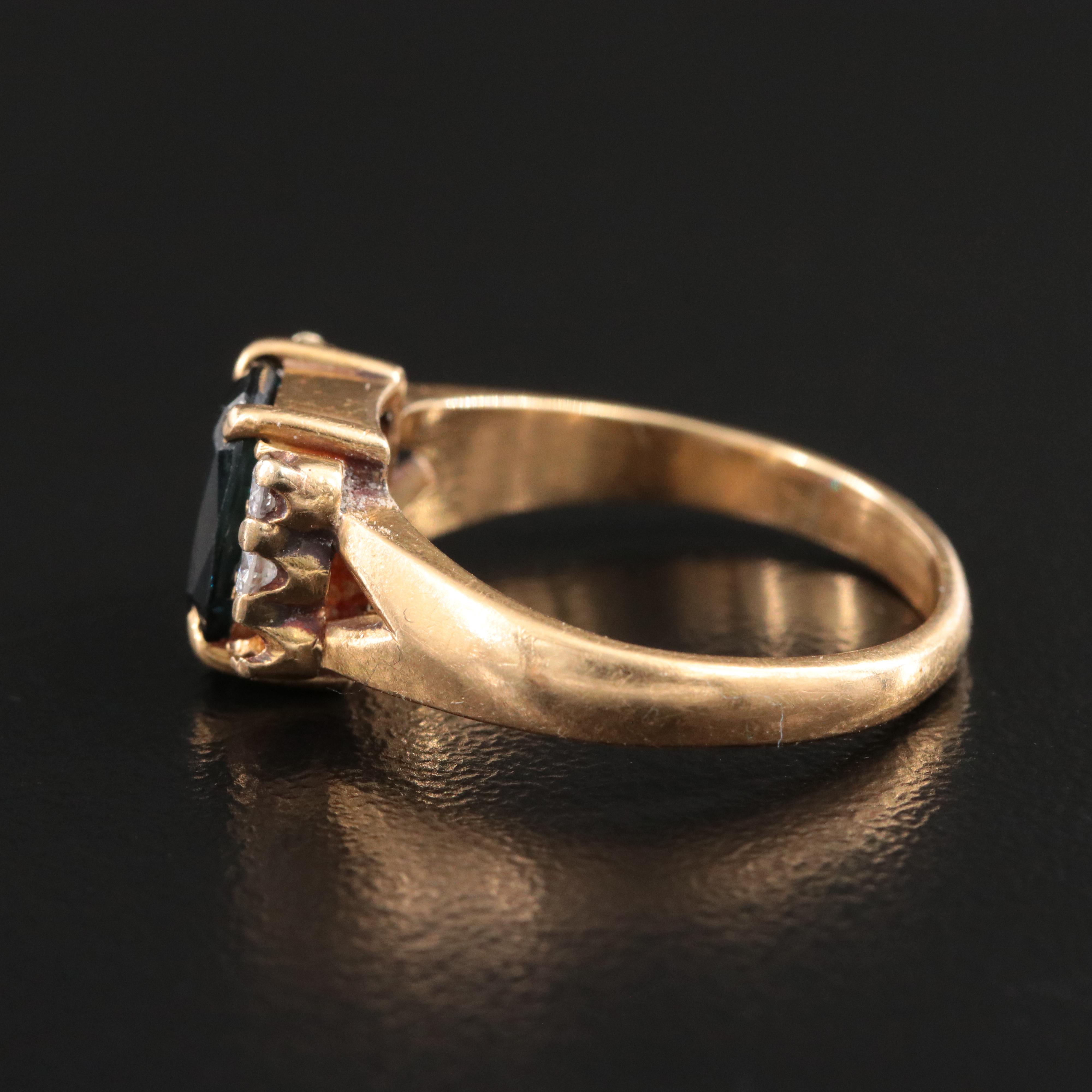 18K 1.71 CT Sapphire and Diamond Ring