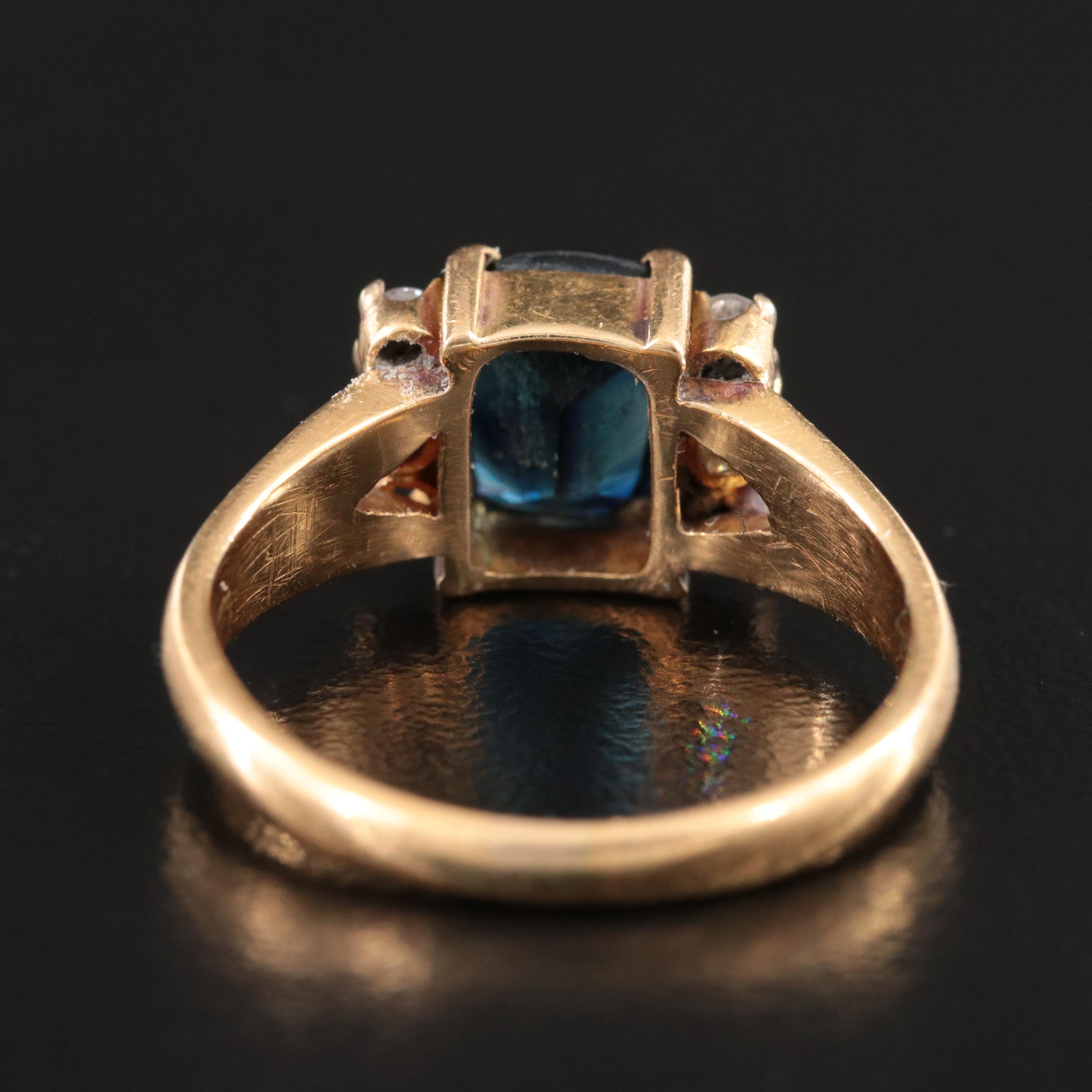 18K 1.71 CT Sapphire and Diamond Ring
