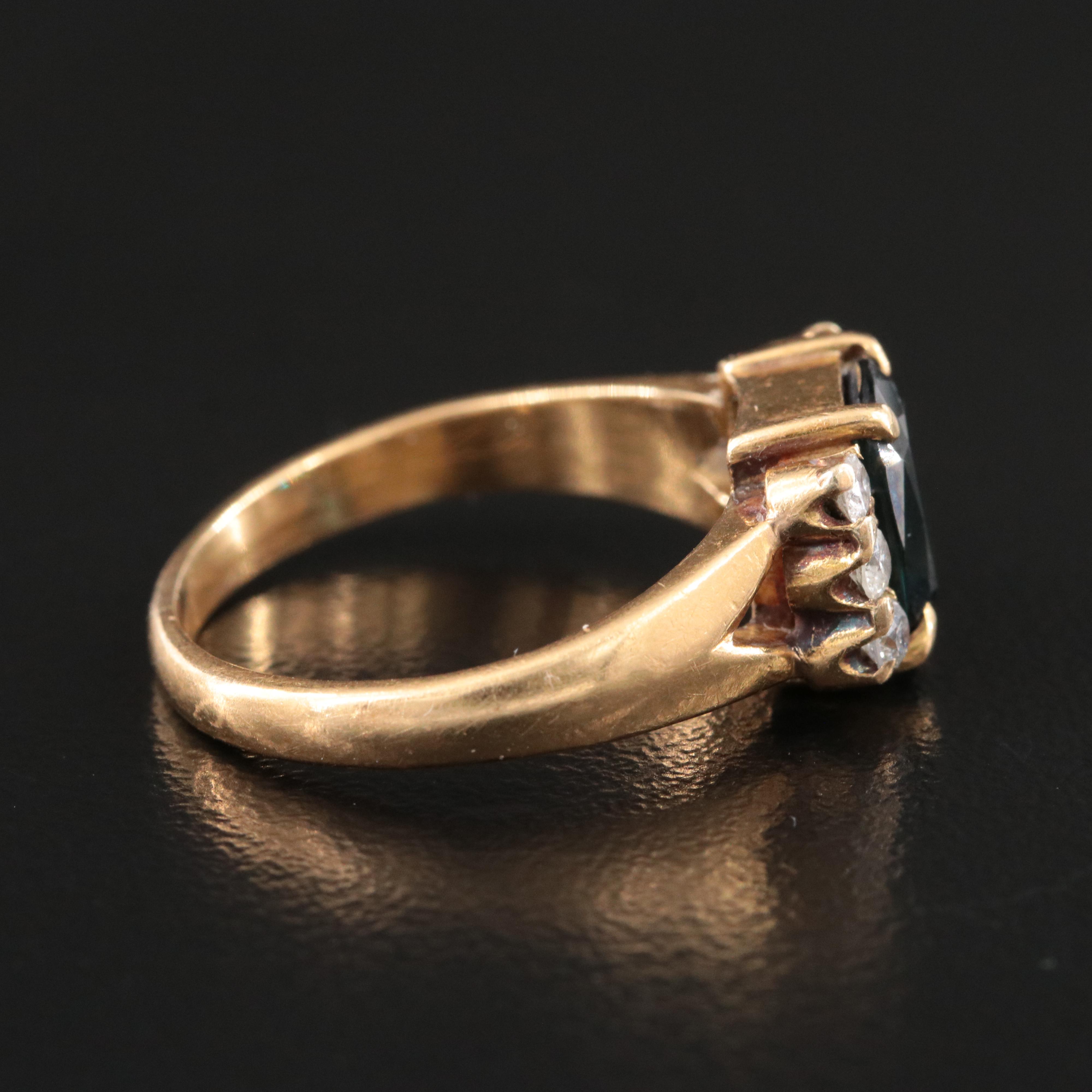 18K 1.71 CT Sapphire and Diamond Ring