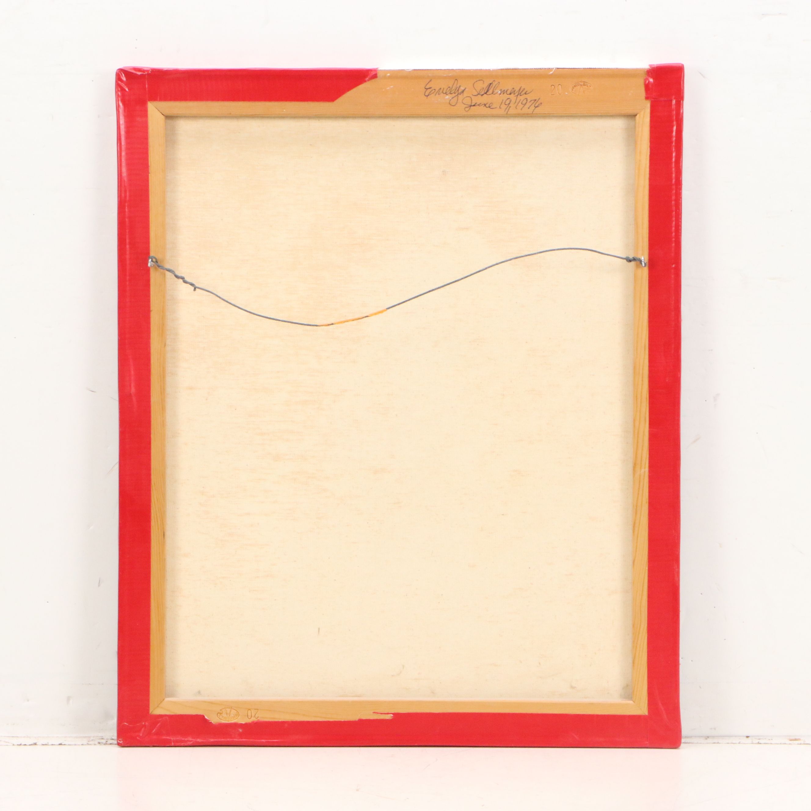 Evelyn Sellmeyer Acrylic Painting of Woodland Landscape, 1976