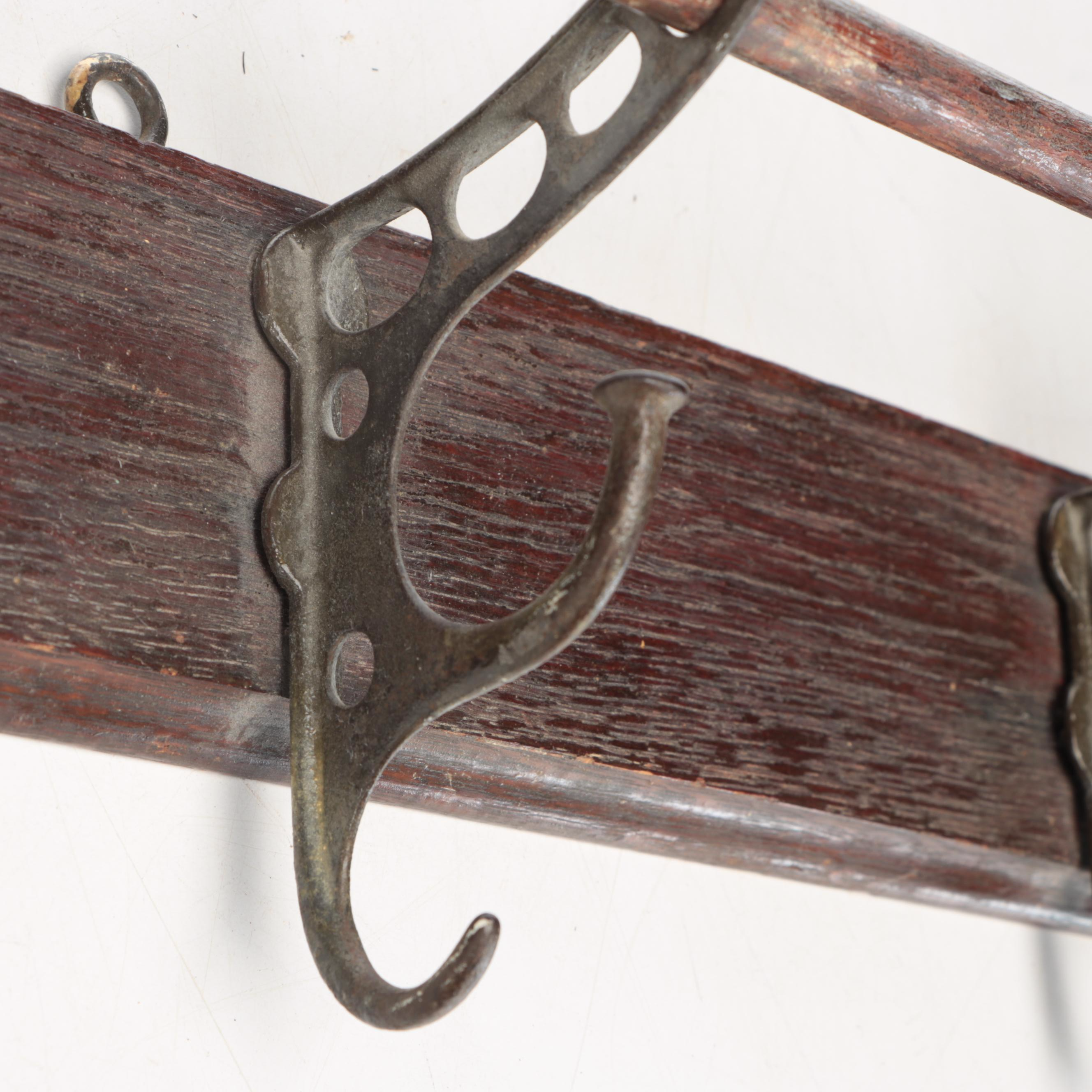 Victorian Style Railroad Wall Mounted Coat and Luggage Rack