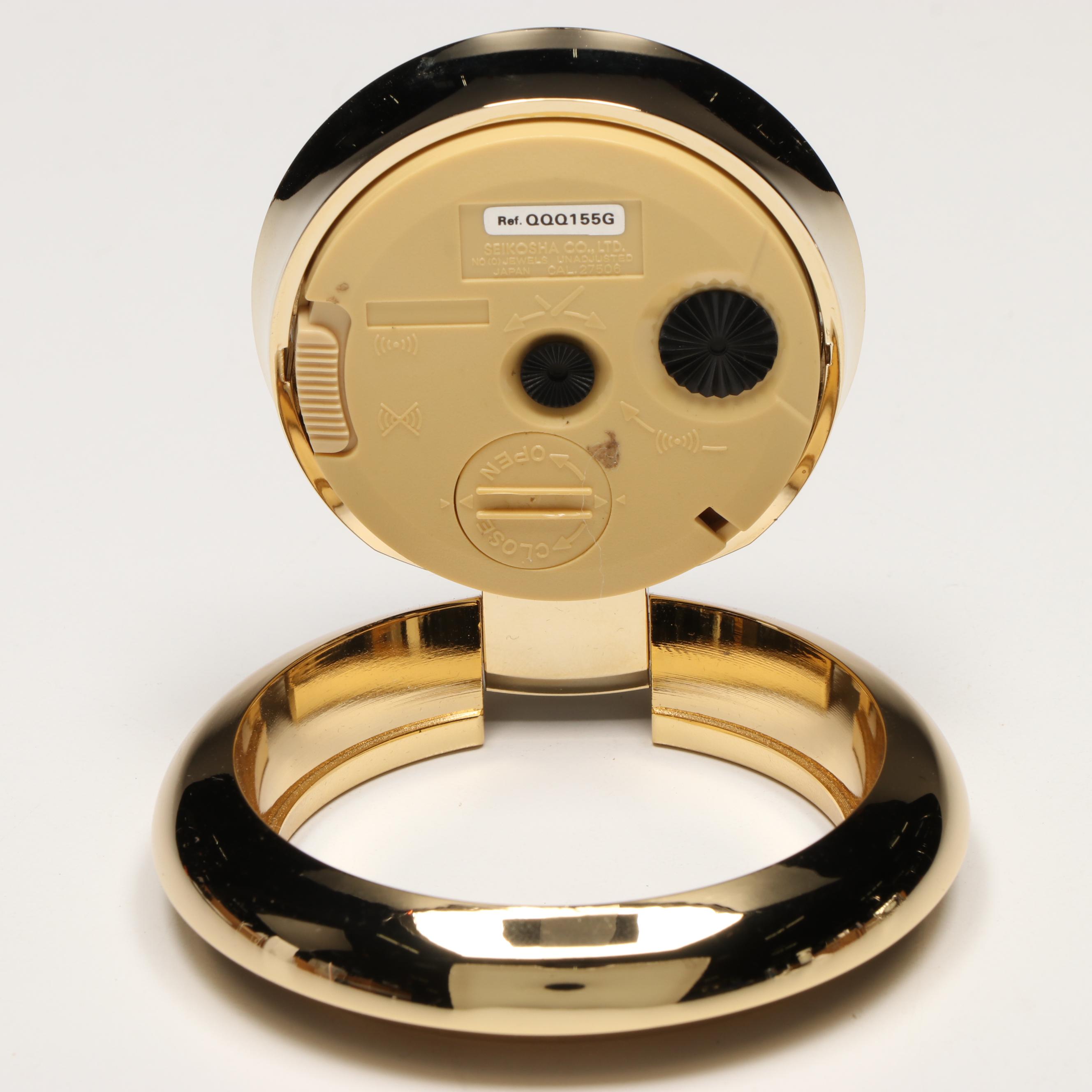 Seiko Gilt Finish and Brighton Silver Finish Desk Clocks