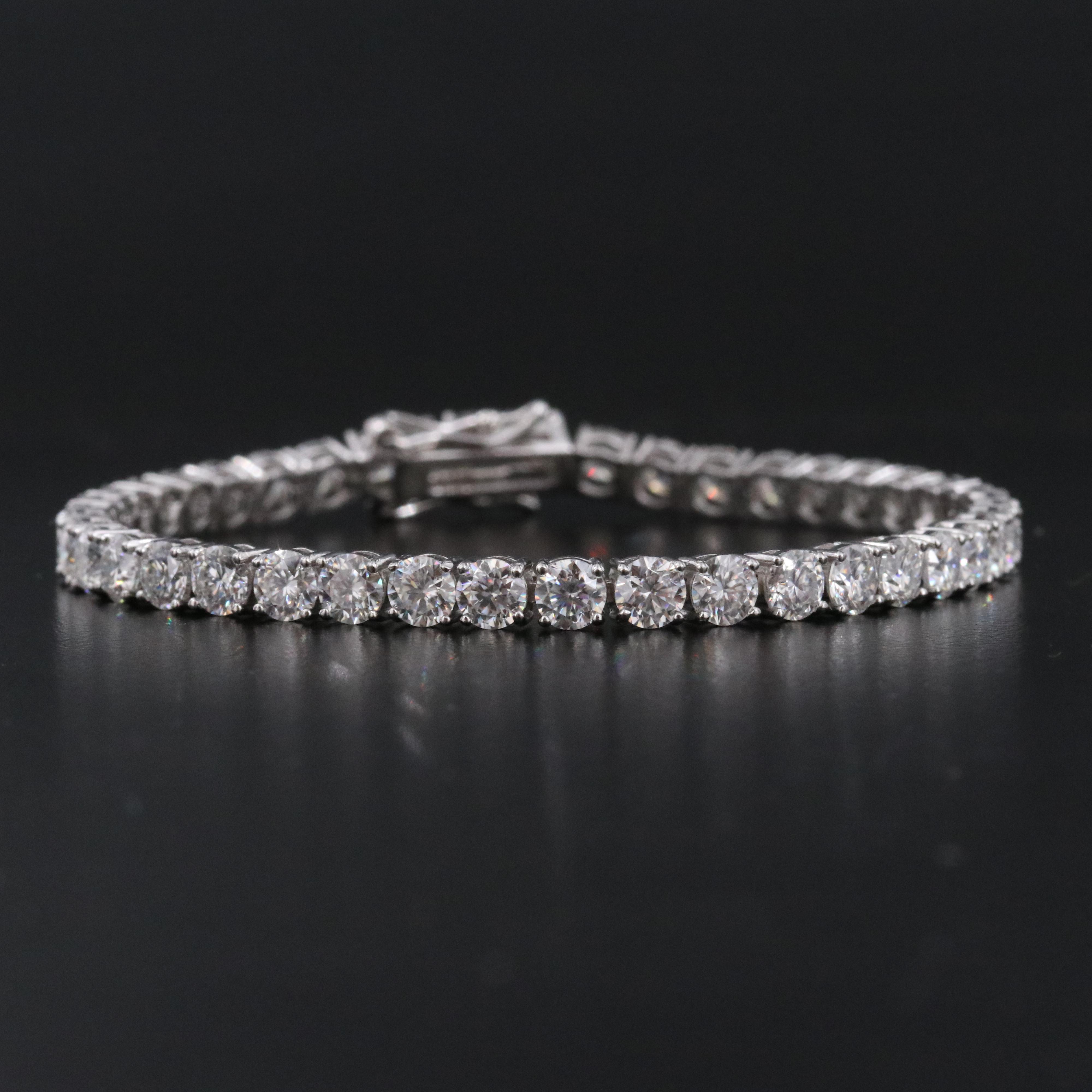 Sterling Moissanite Line Bracelet