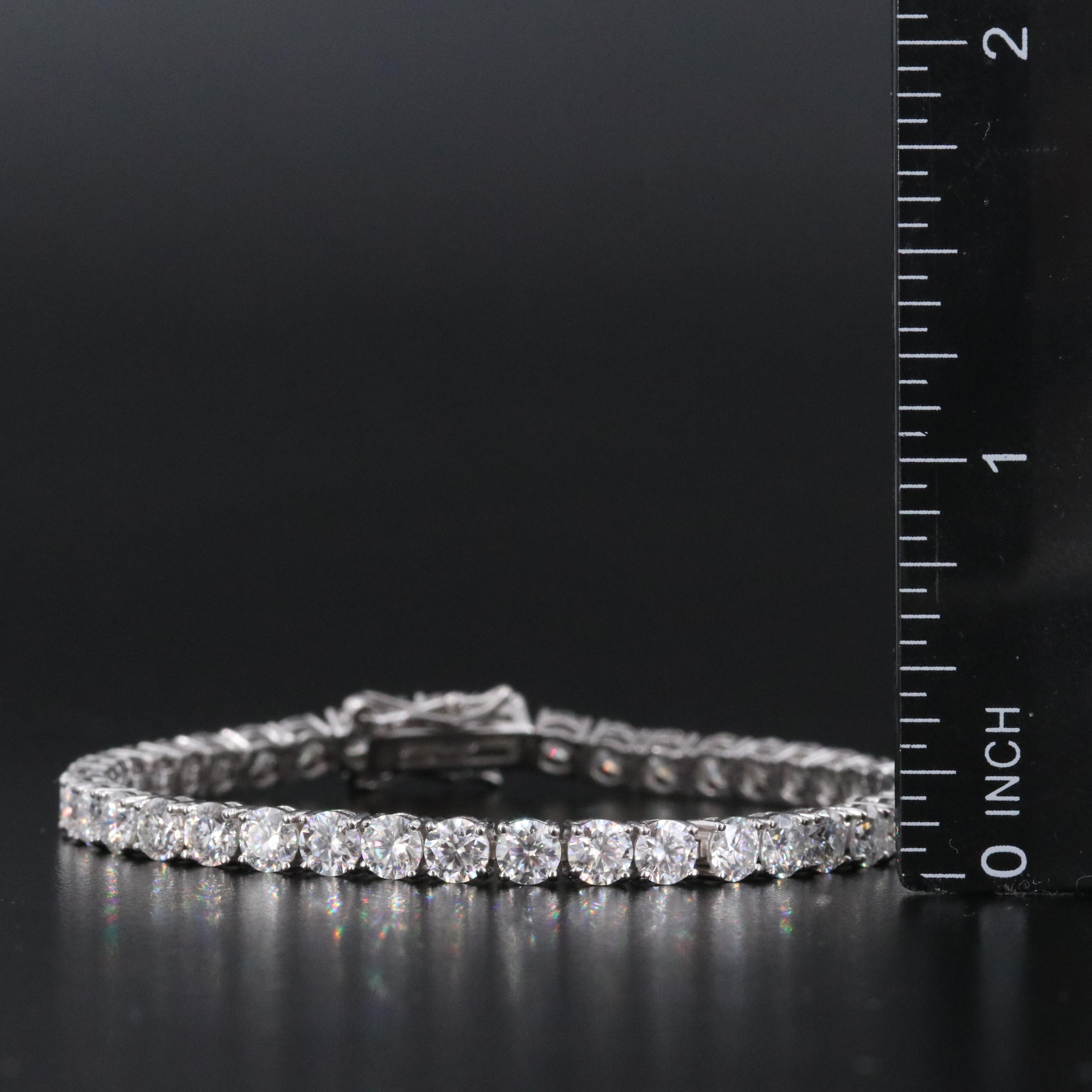 Sterling Moissanite Line Bracelet