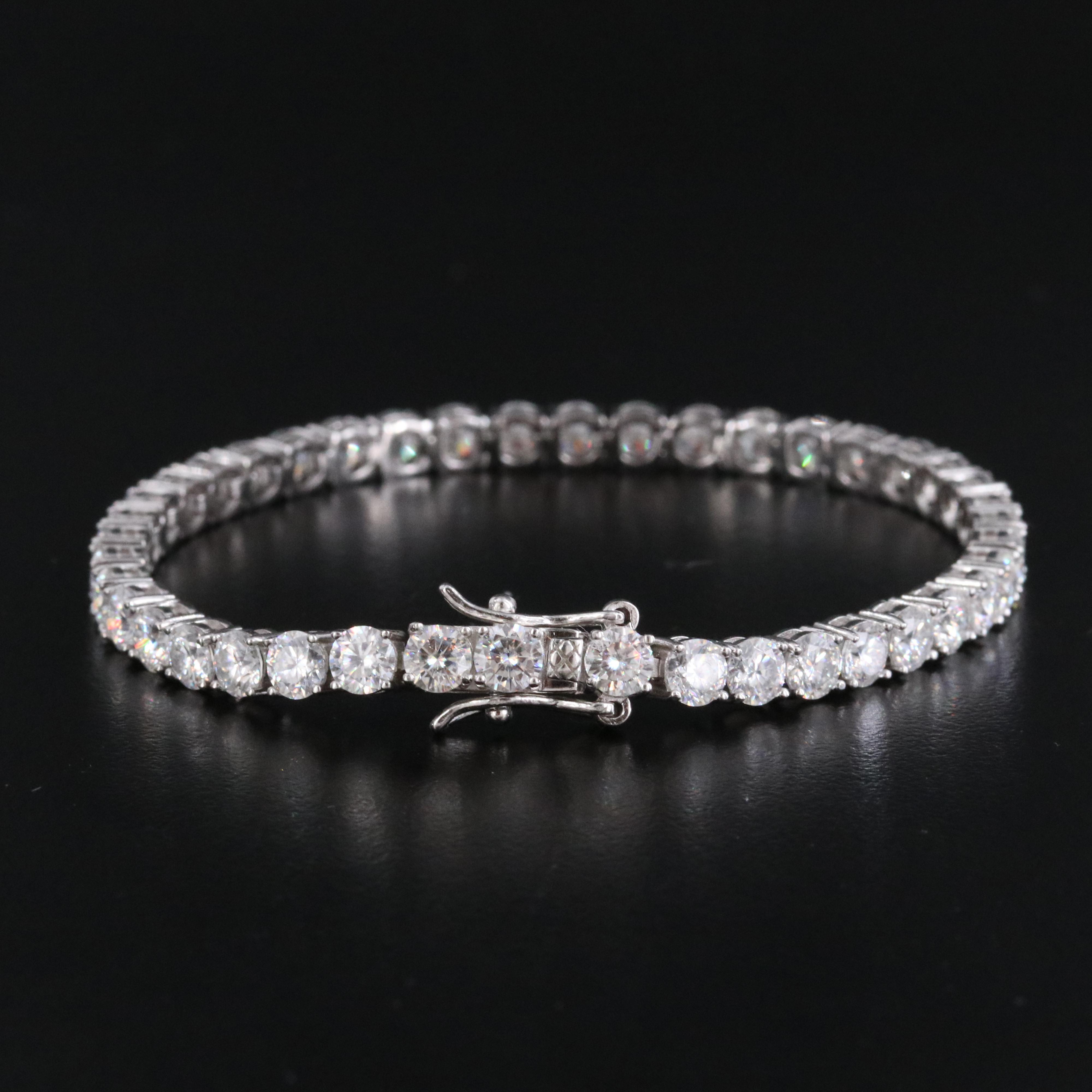 Sterling Moissanite Line Bracelet