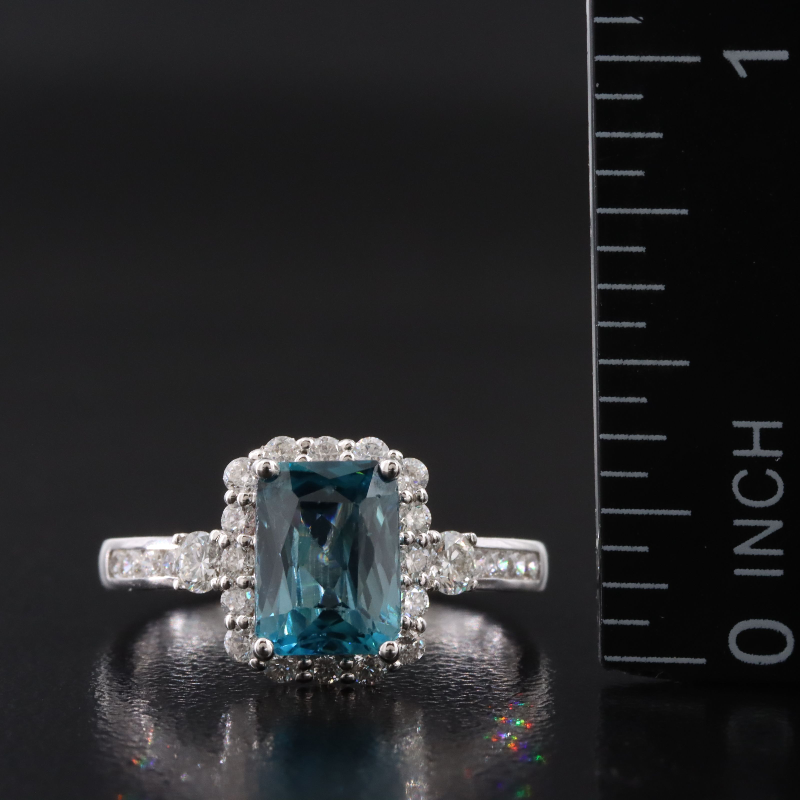 Michael Christoff 18K Zircon and Diamond Halo Ring