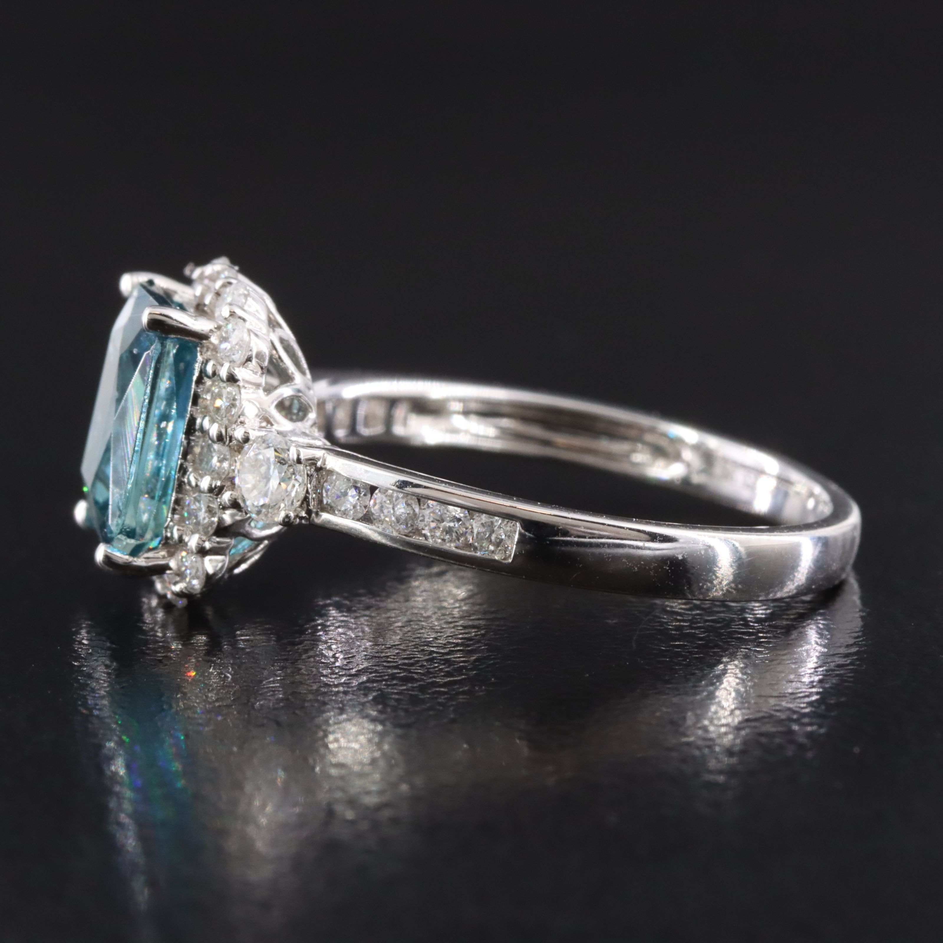 Michael Christoff 18K Zircon and Diamond Halo Ring