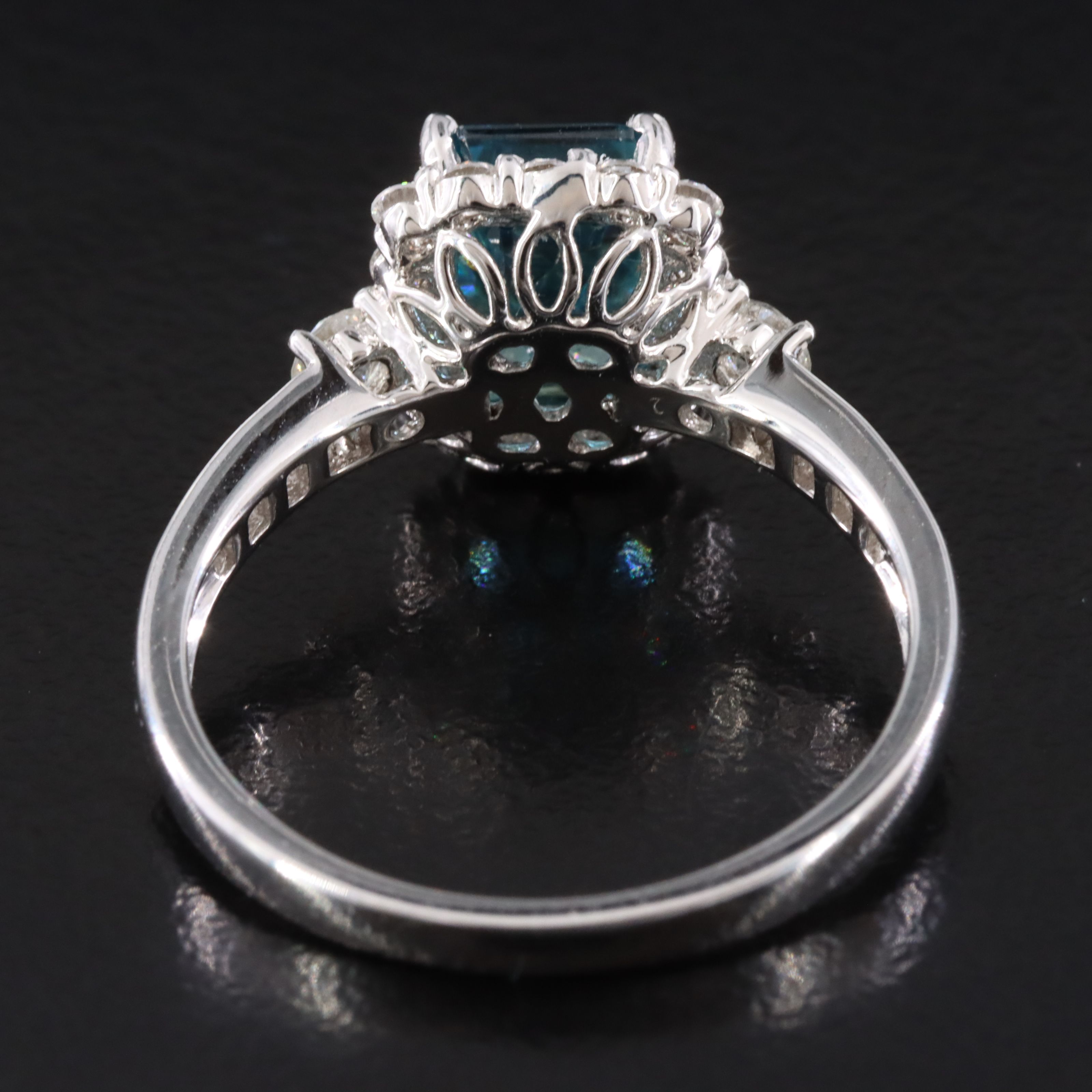 Michael Christoff 18K Zircon and Diamond Halo Ring