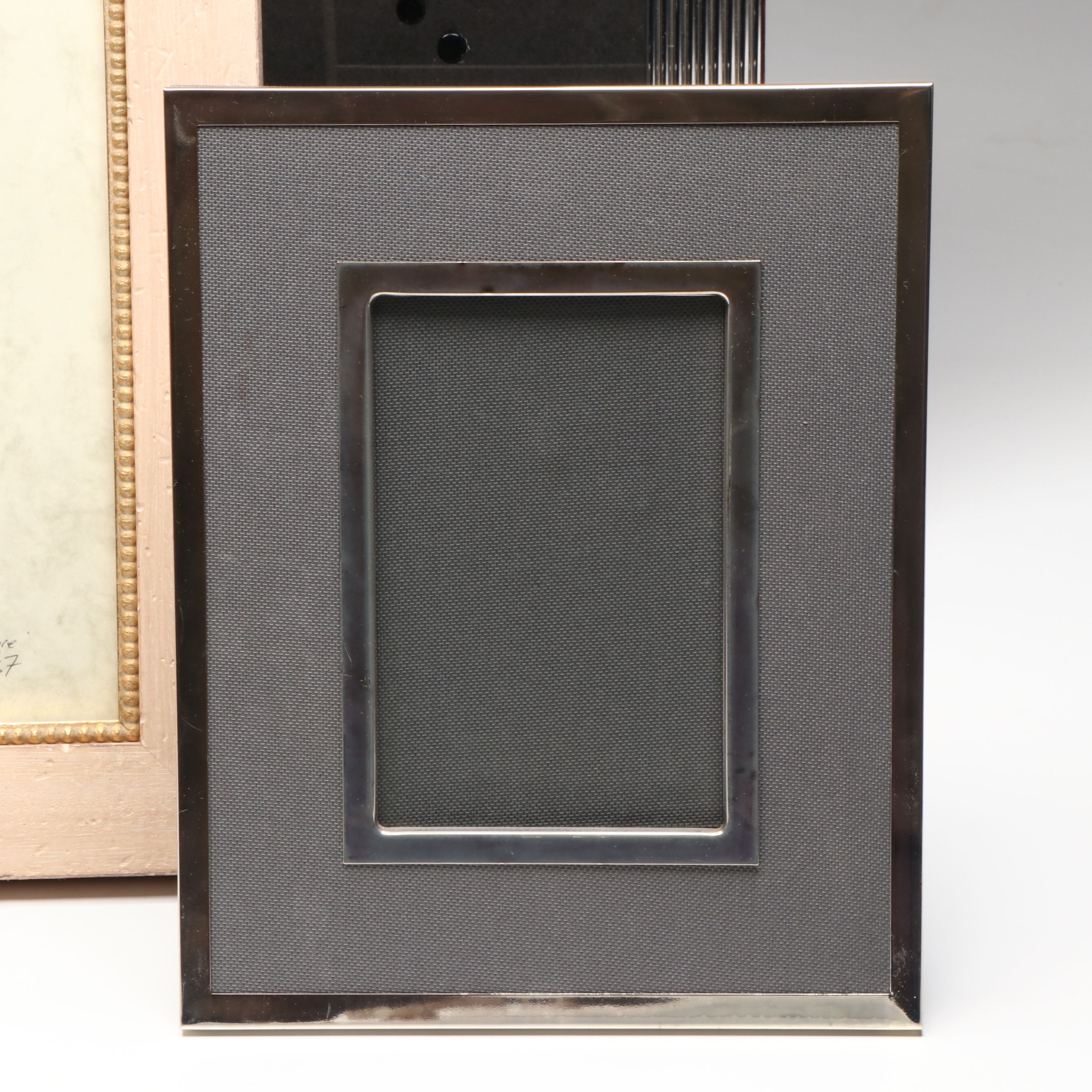 Mackenzie Rustic Pink Wood Frame with Other Contemporary Metal Frames