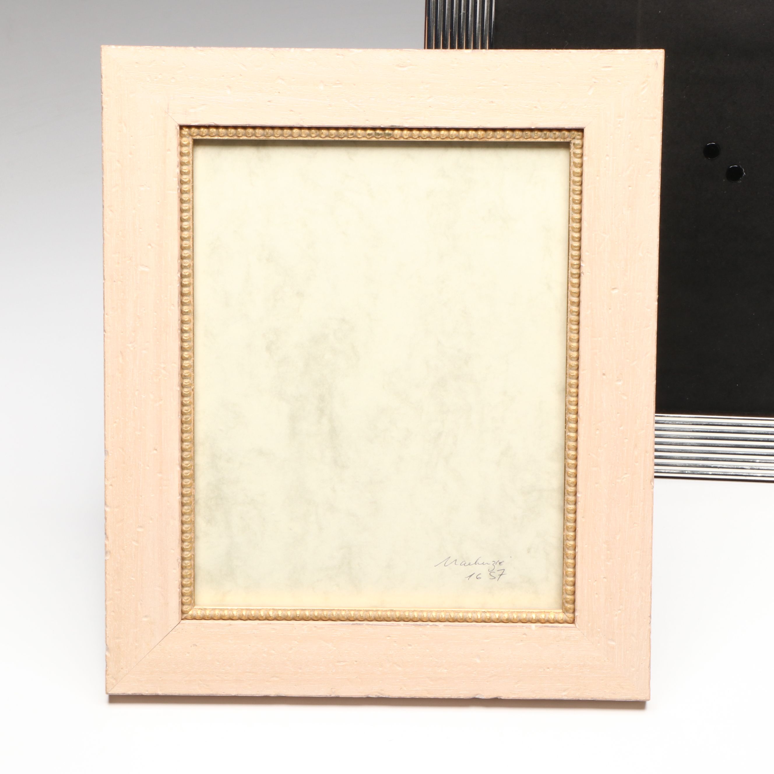 Mackenzie Rustic Pink Wood Frame with Other Contemporary Metal Frames