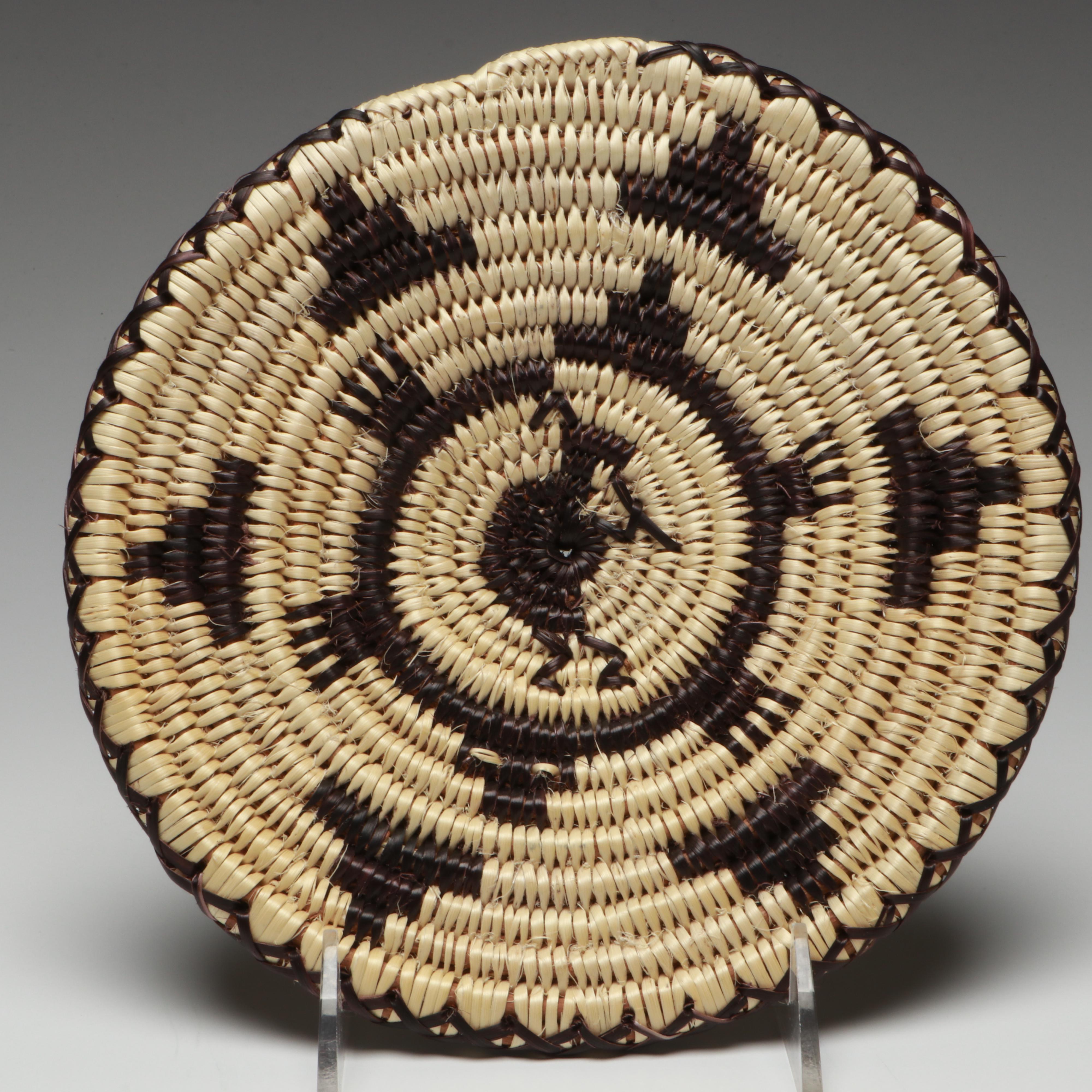 Cecelia Whiskers and Stella Eyetoo Paiute Sumac Round Baskets