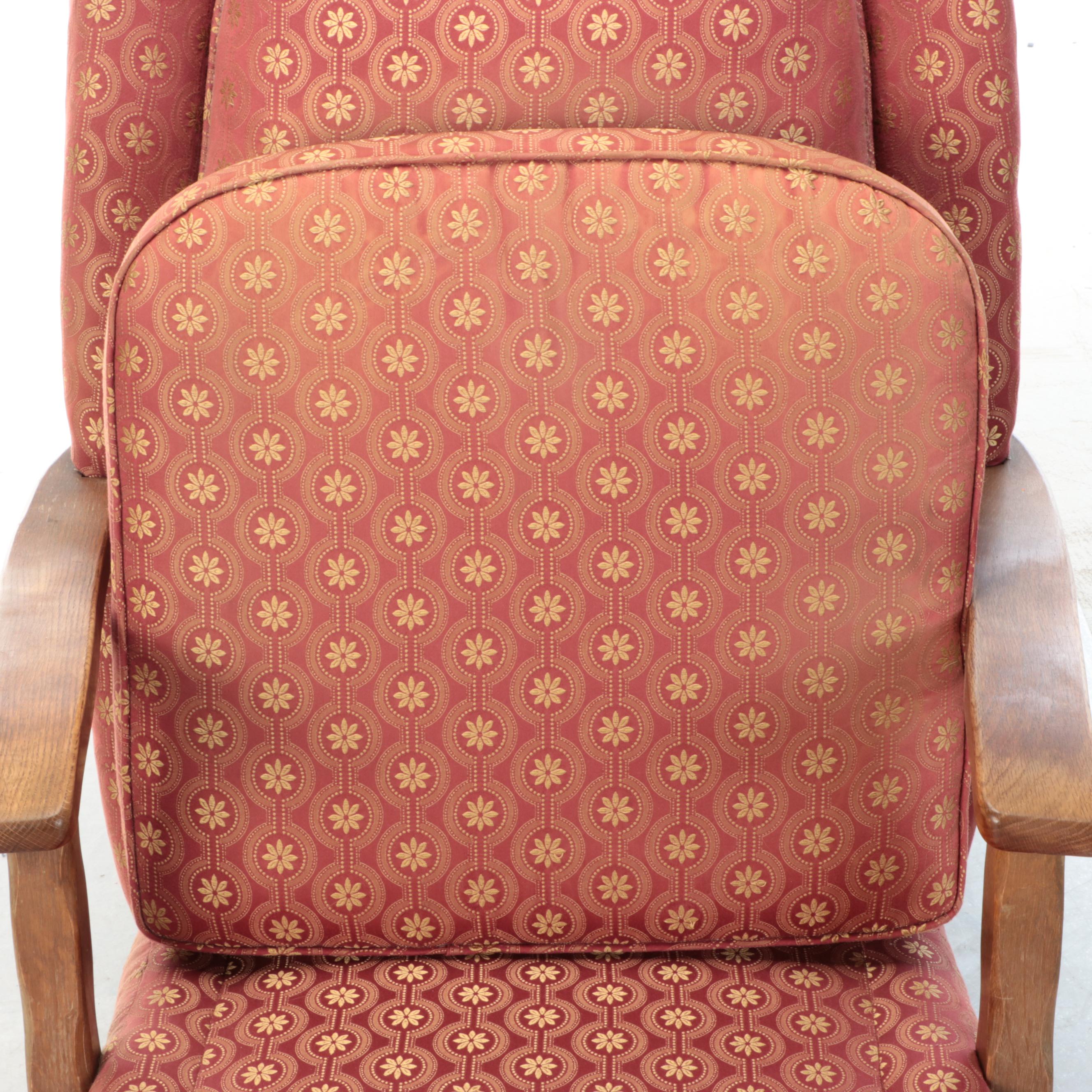 Early American Style Oak Barrel Armchair, Late 20th Century