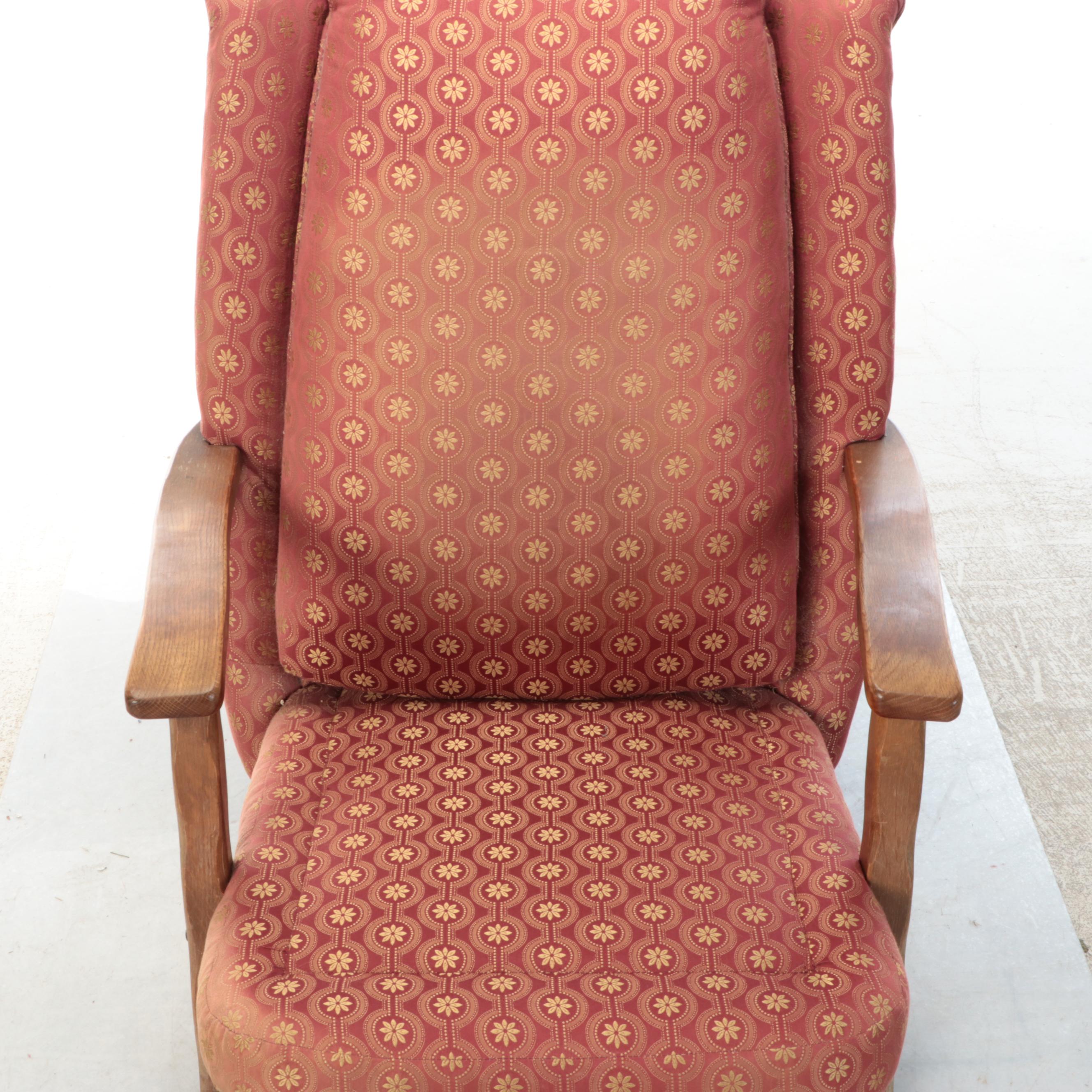 Early American Style Oak Barrel Armchair, Late 20th Century