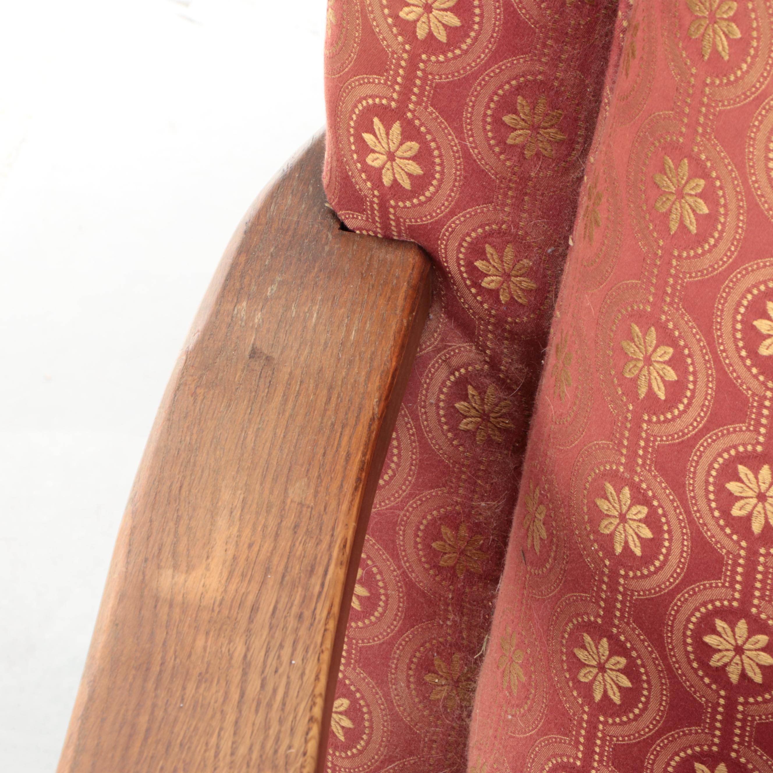 Early American Style Oak Barrel Armchair, Late 20th Century