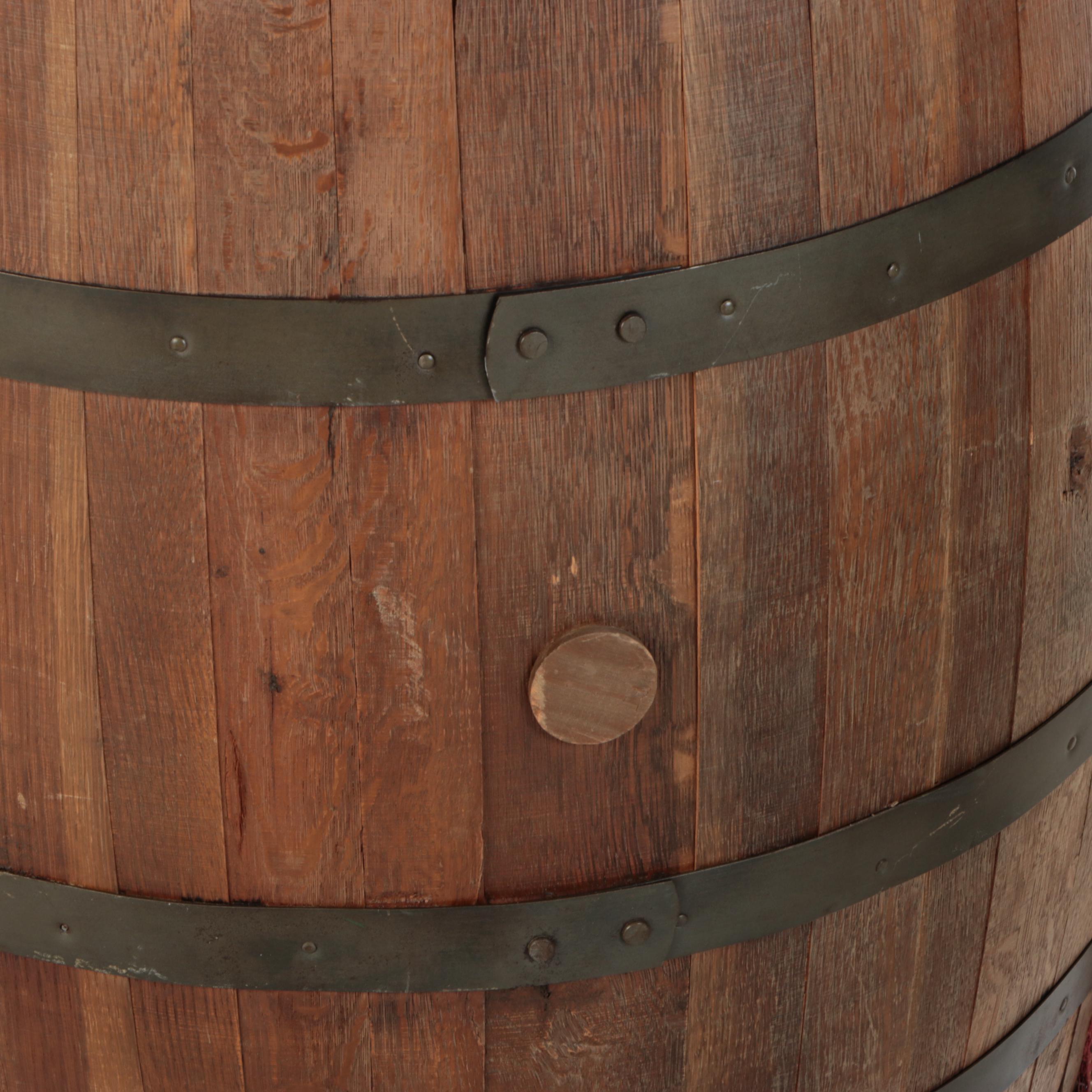 Early American Style Oak Barrel Armchair, Late 20th Century