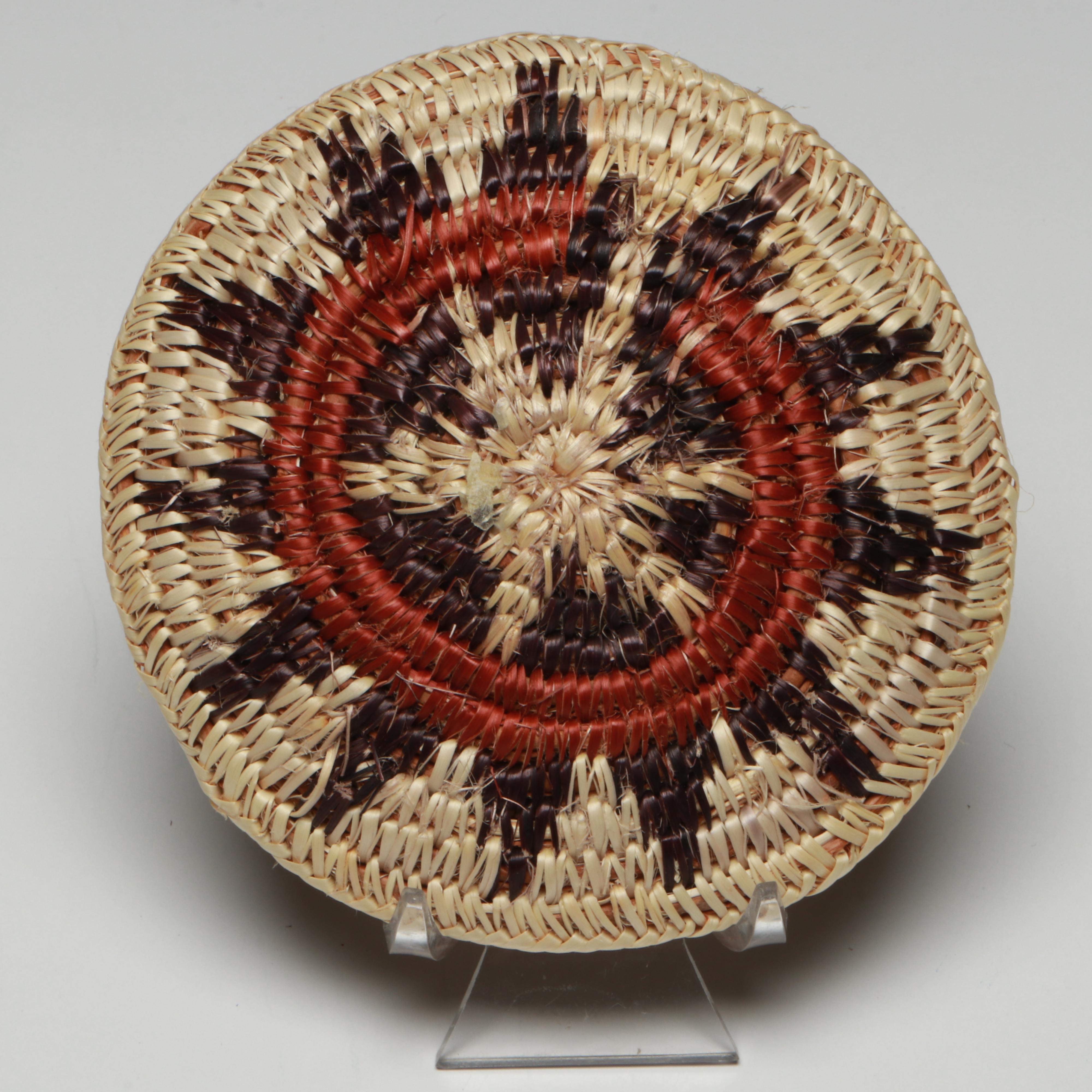 Cecelia Whiskers and Stella Eyetoo Paiute Sumac Round Baskets