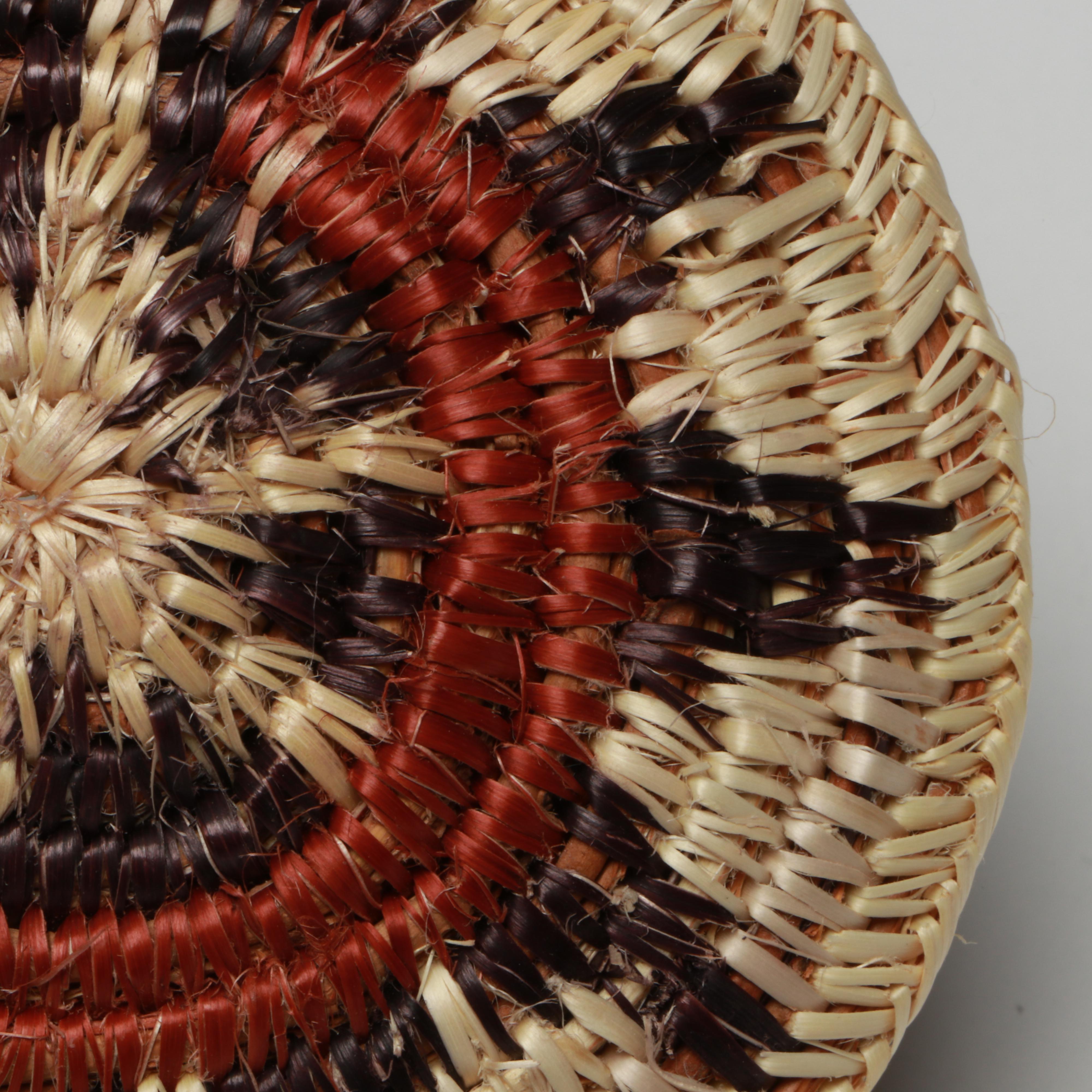 Cecelia Whiskers and Stella Eyetoo Paiute Sumac Round Baskets