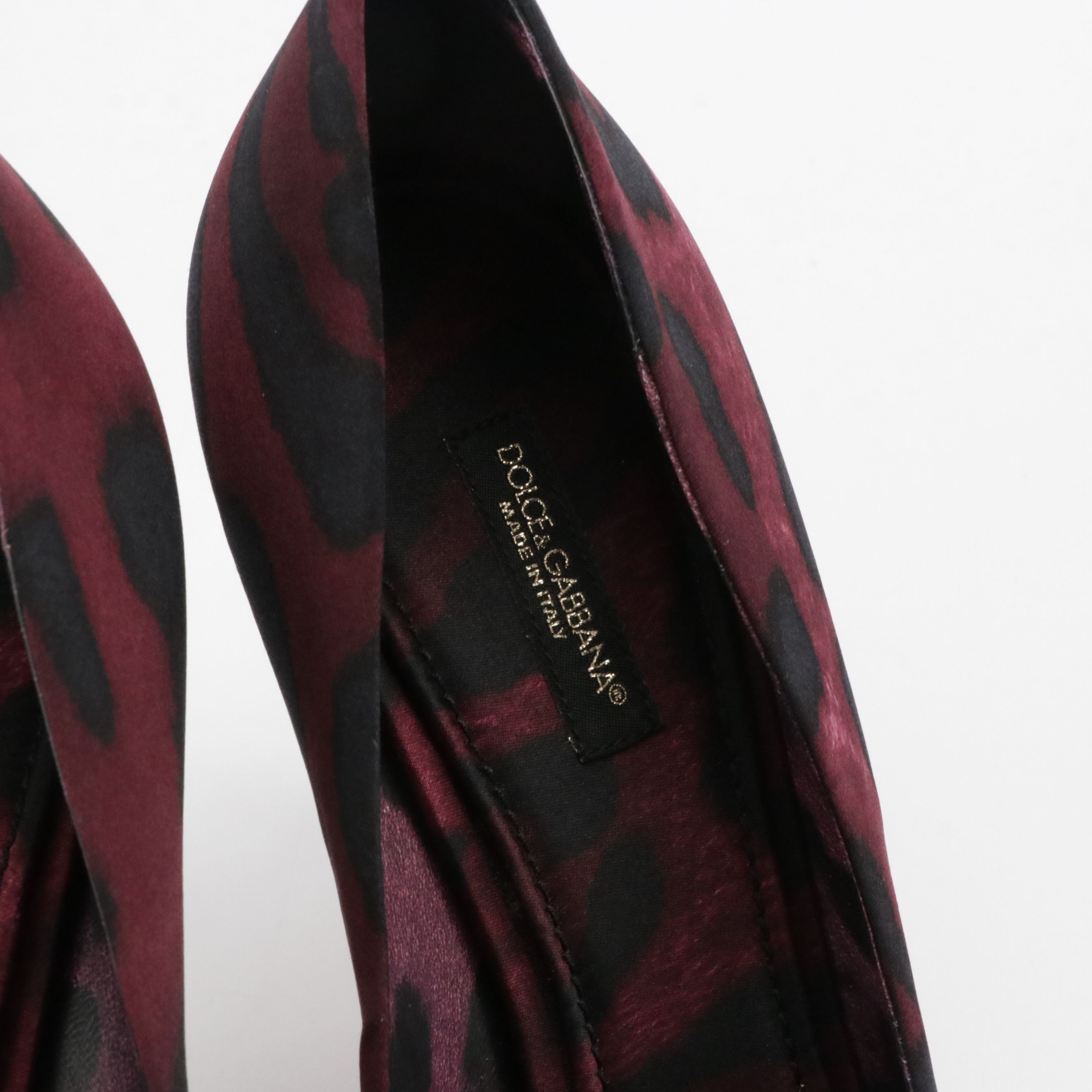 Dolce & Gabbana Burgundy Leopard Print Heels with Bows