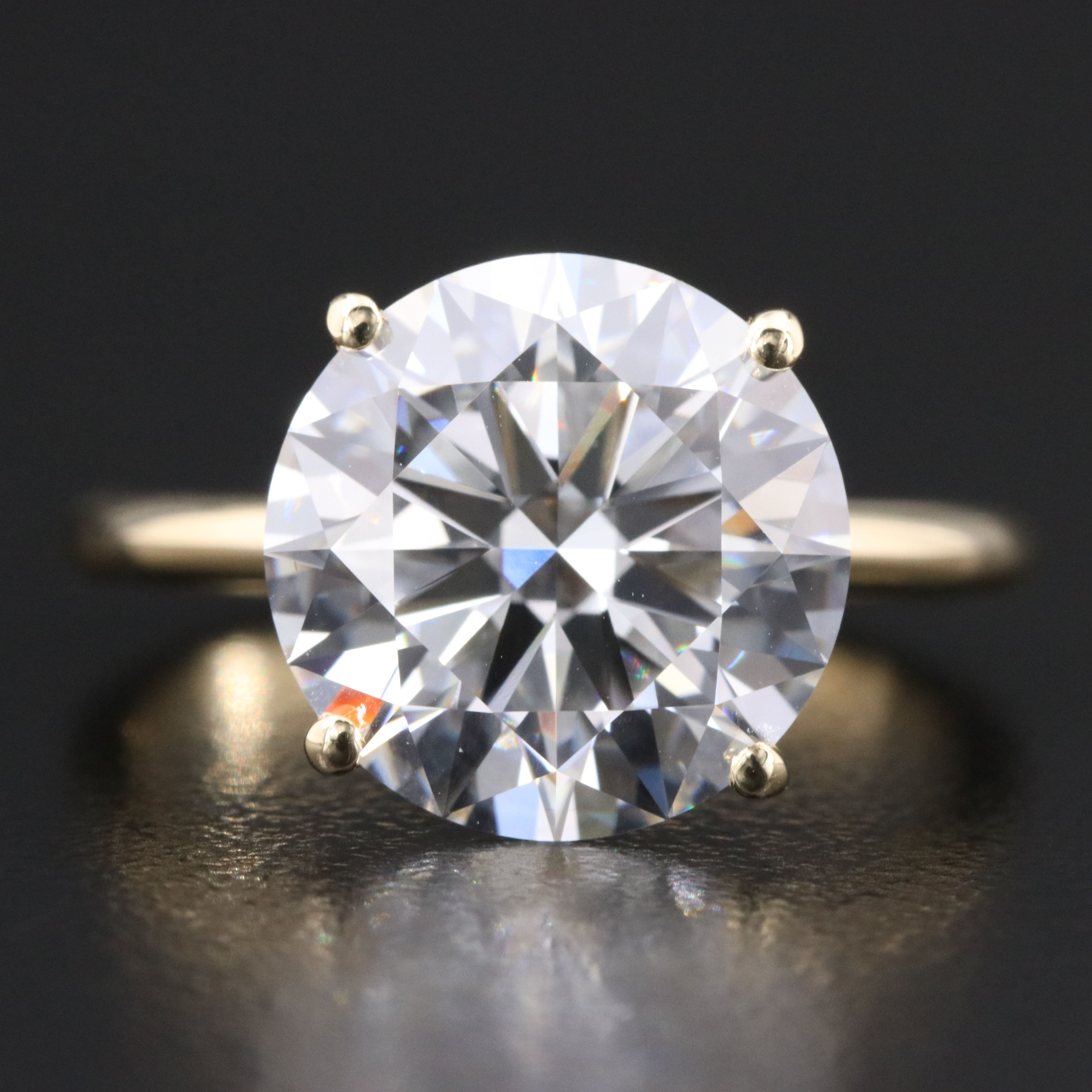 14K 6.04 CT Lab Grown Diamond Solitaire Ring with IGI Report