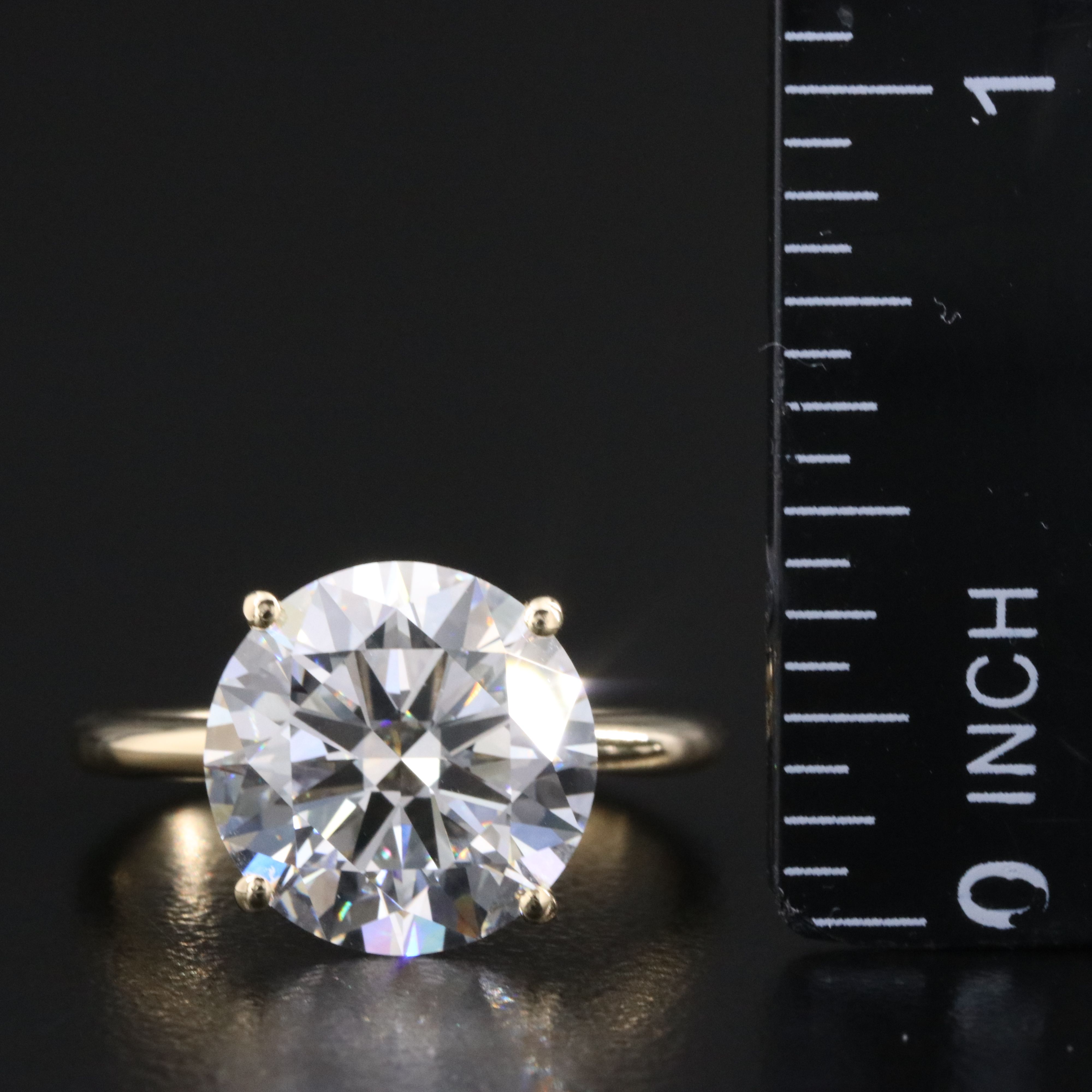 14K 6.04 CT Lab Grown Diamond Solitaire Ring with IGI Report