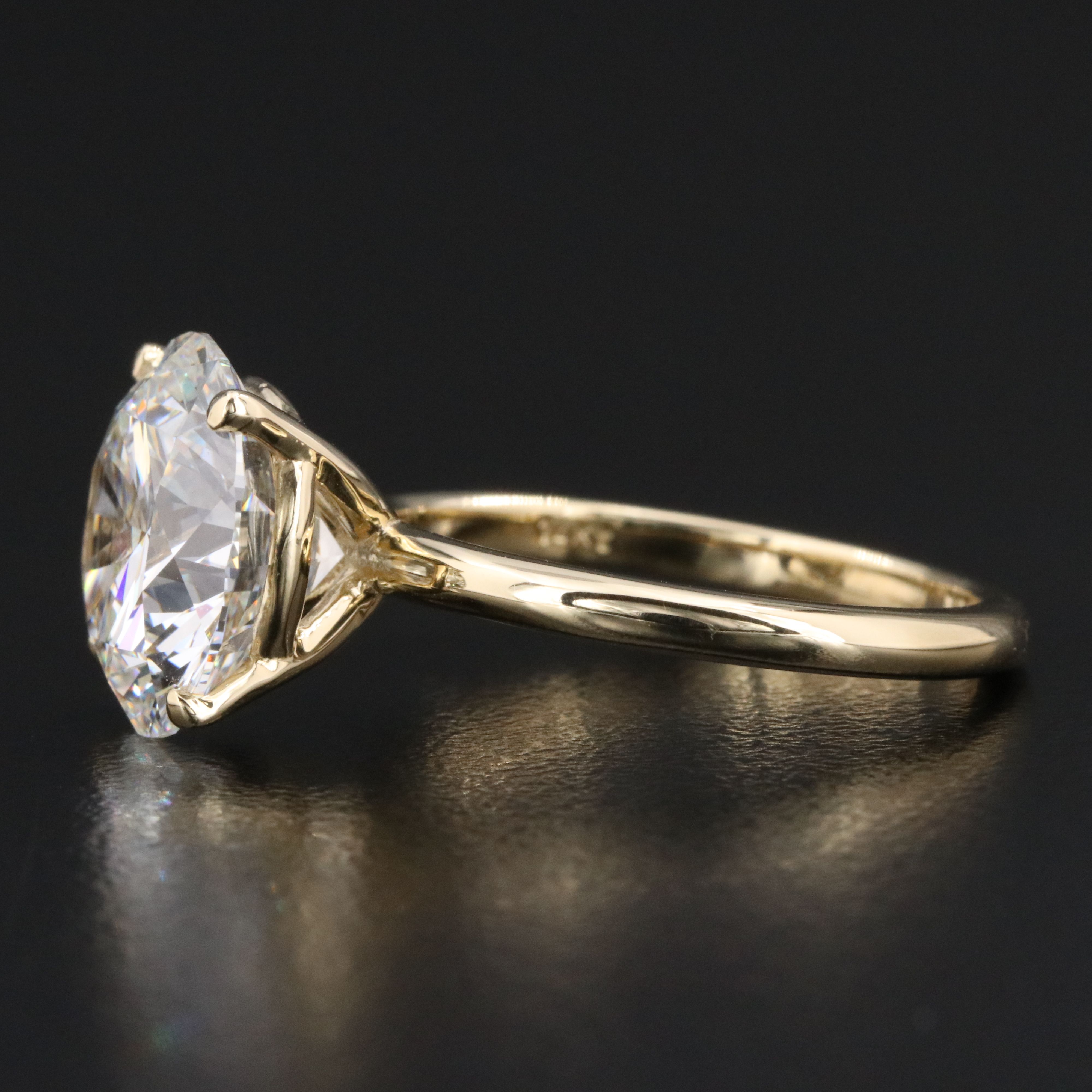 14K 6.04 CT Lab Grown Diamond Solitaire Ring with IGI Report