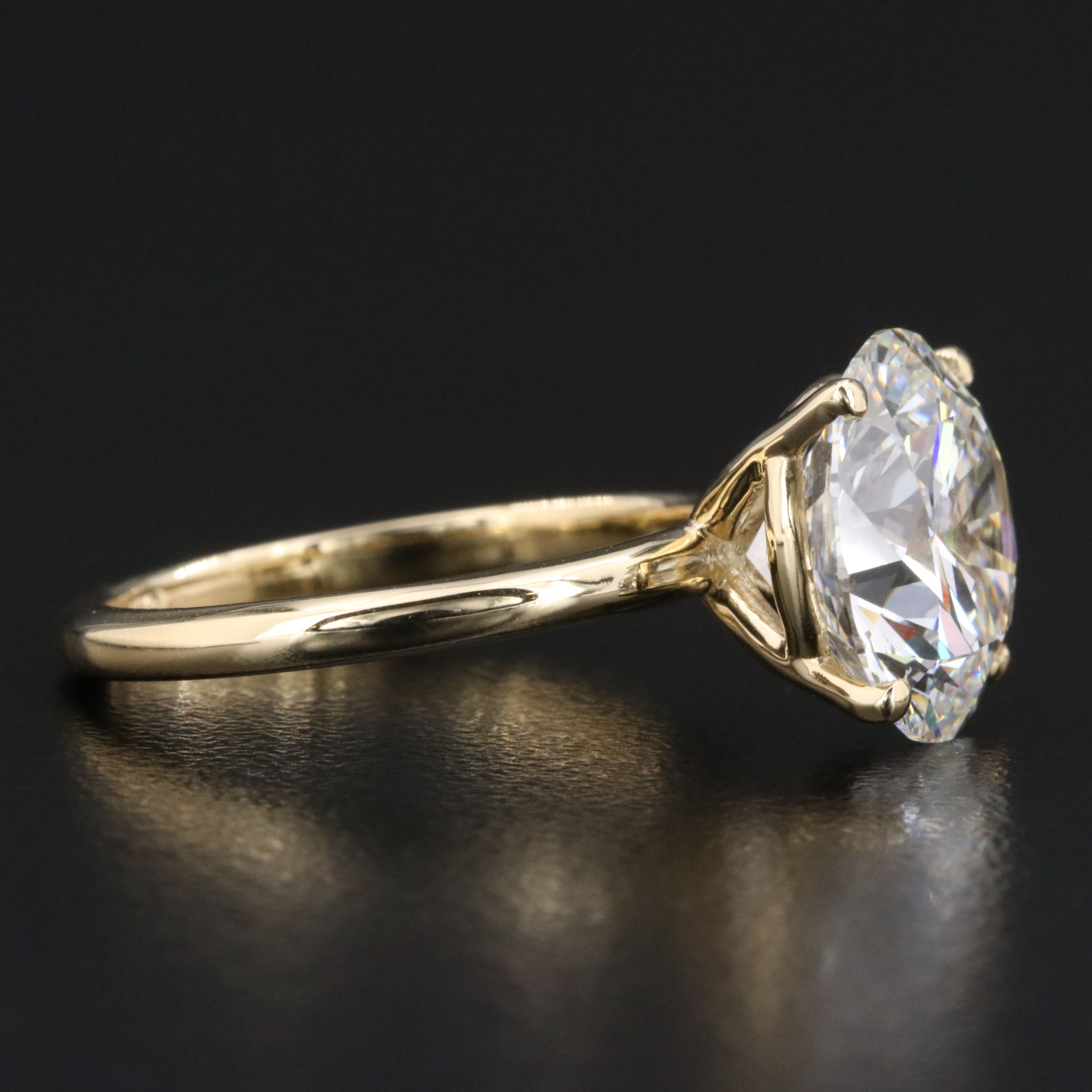 14K 6.04 CT Lab Grown Diamond Solitaire Ring with IGI Report