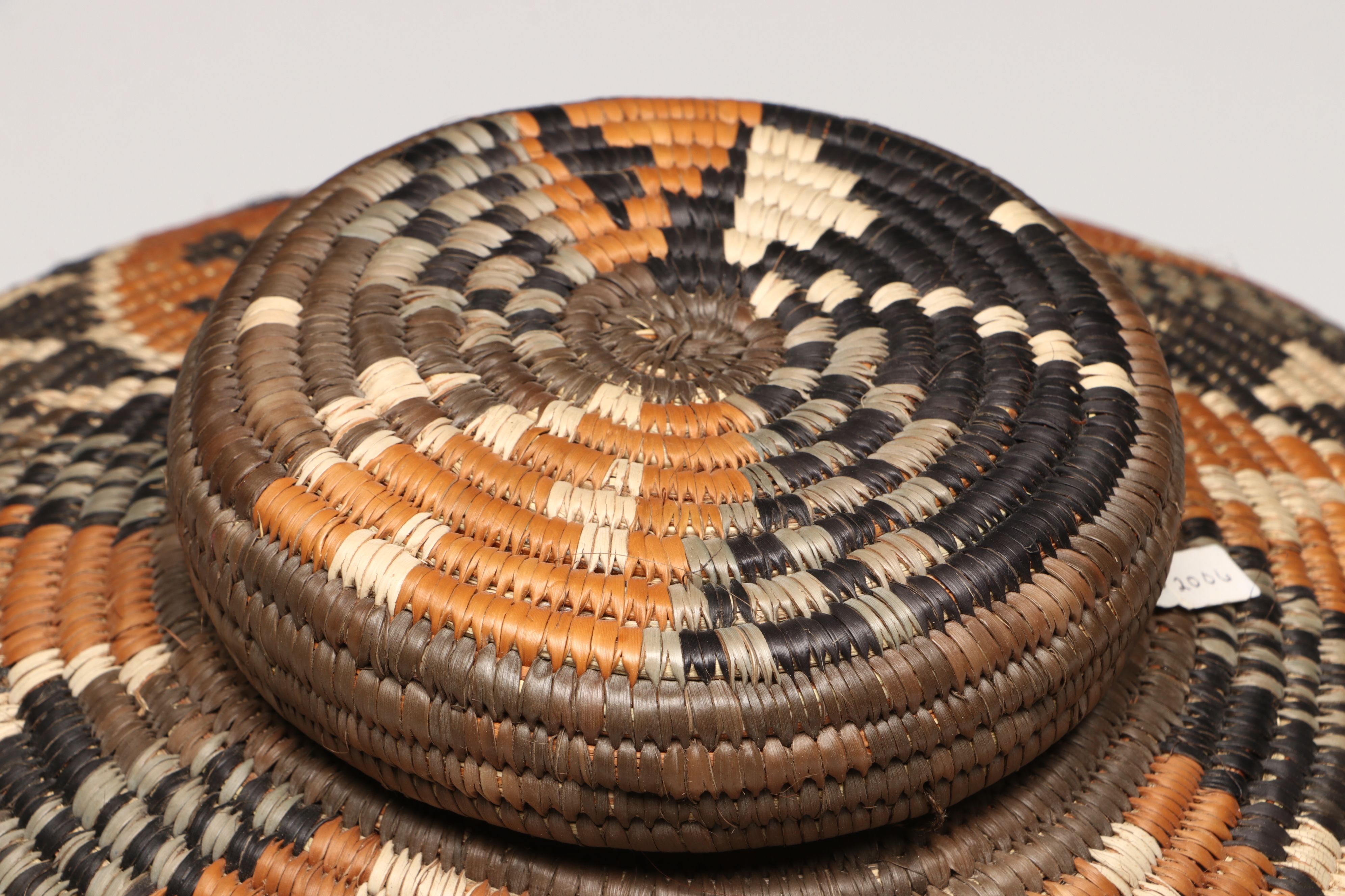 Hlenglwo Ptiuli with Other Zulu Ilala Palm Basketry and Herb Container