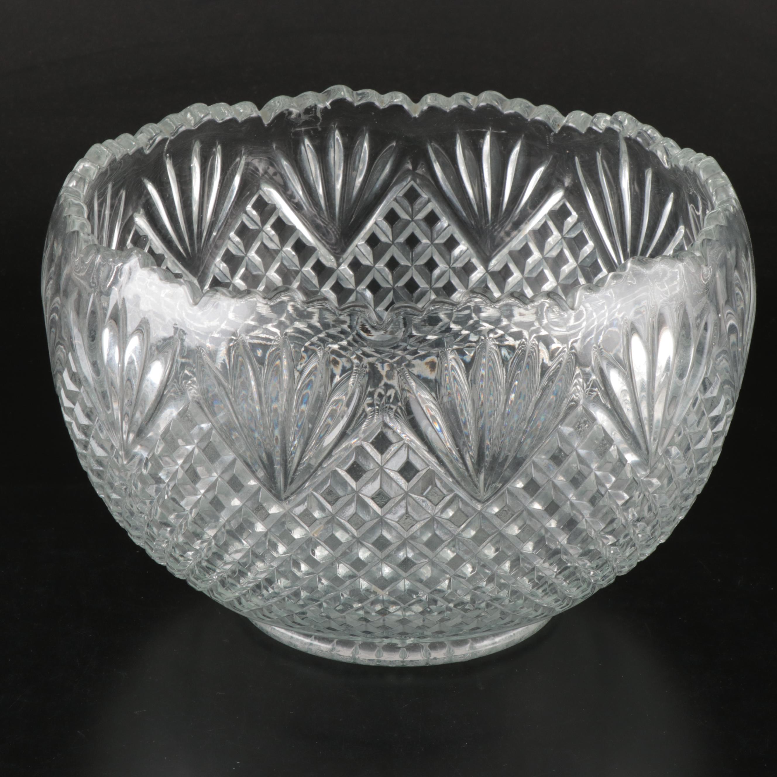 Smith Glass "Pineapple" Punch Bowl with More Pressed Glass Serveware