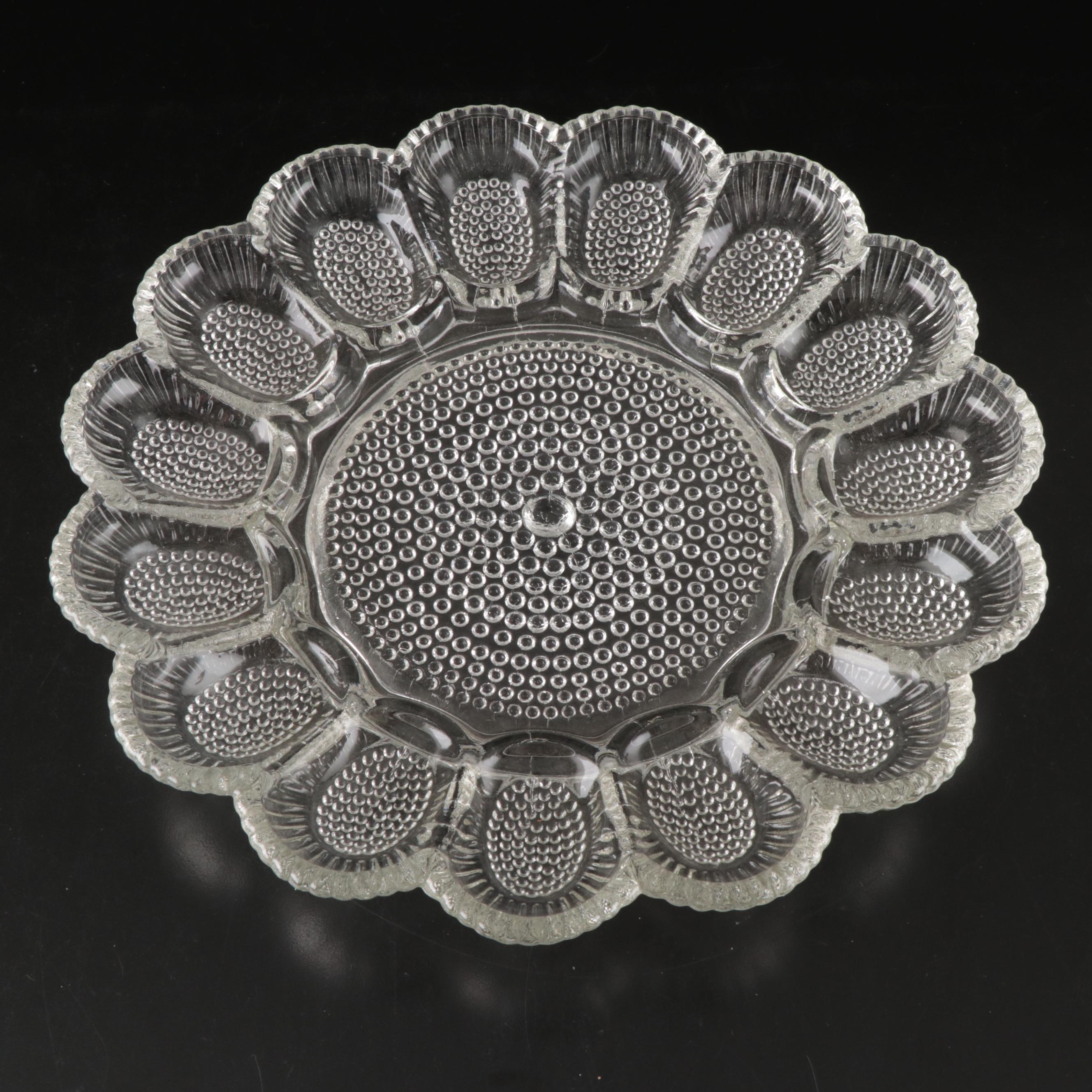 Smith Glass "Pineapple" Punch Bowl with More Pressed Glass Serveware