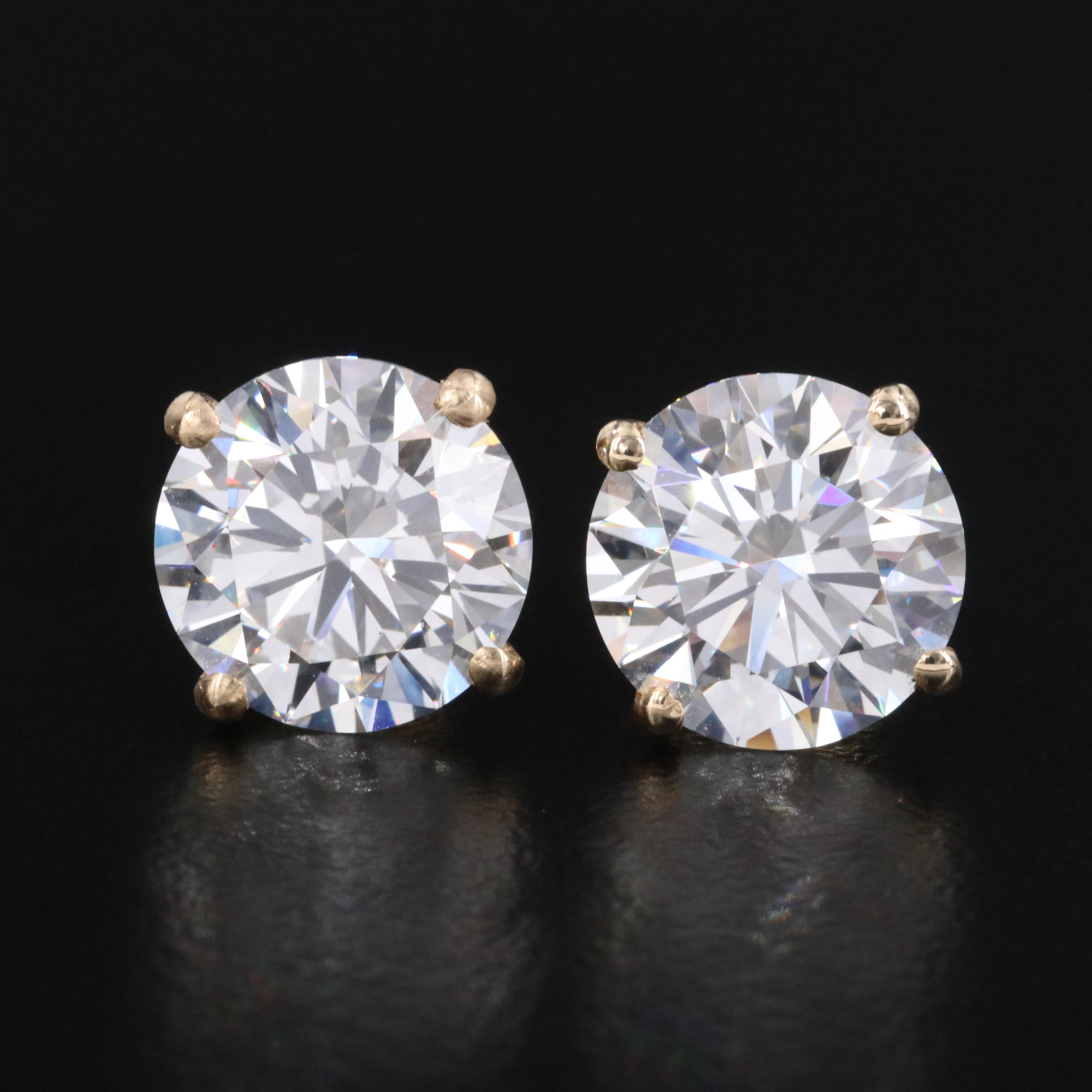 14K 6.00 CTW Lab Grown Diamond Stud Earrings with IGI Reports
