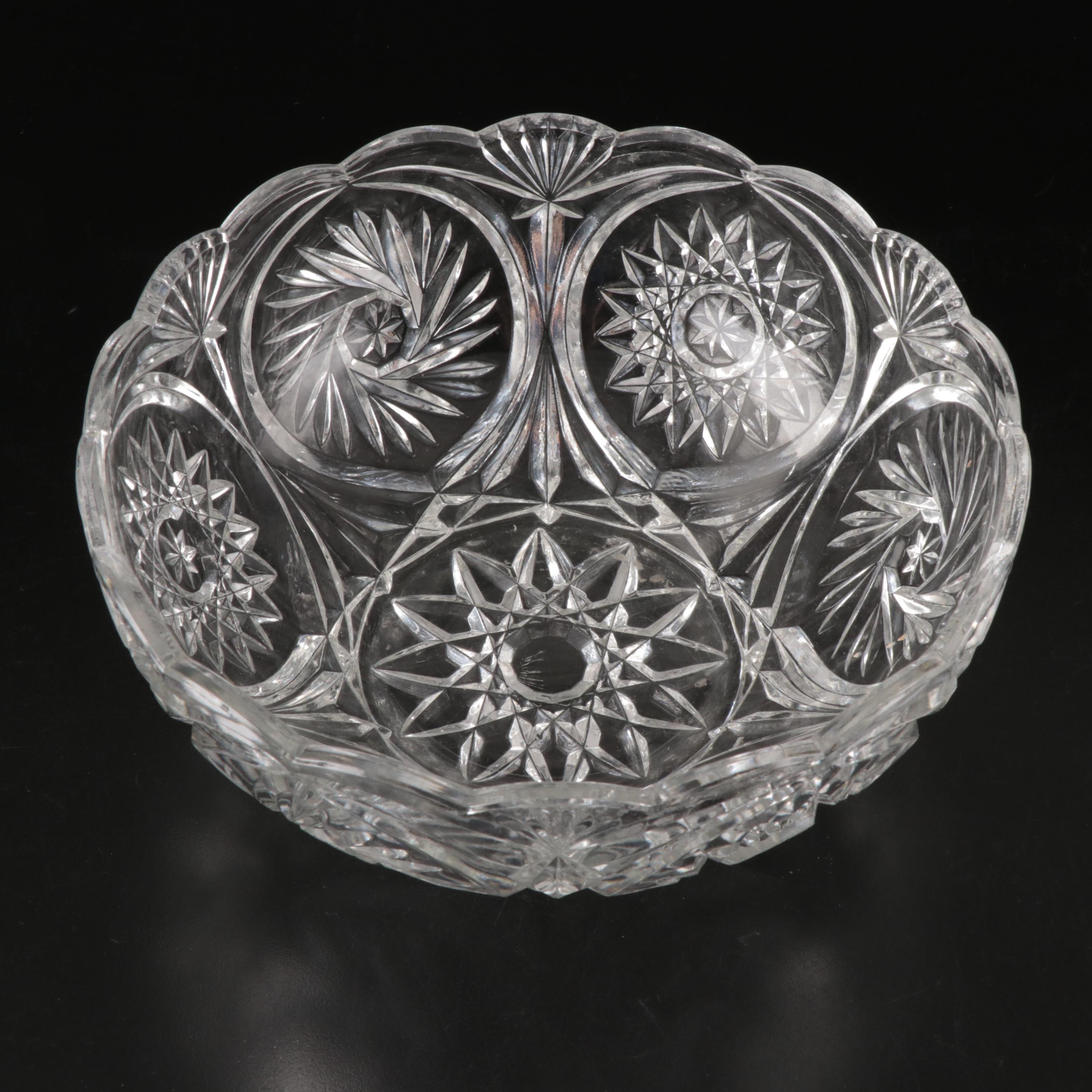 Smith Glass "Pineapple" Punch Bowl with More Pressed Glass Serveware