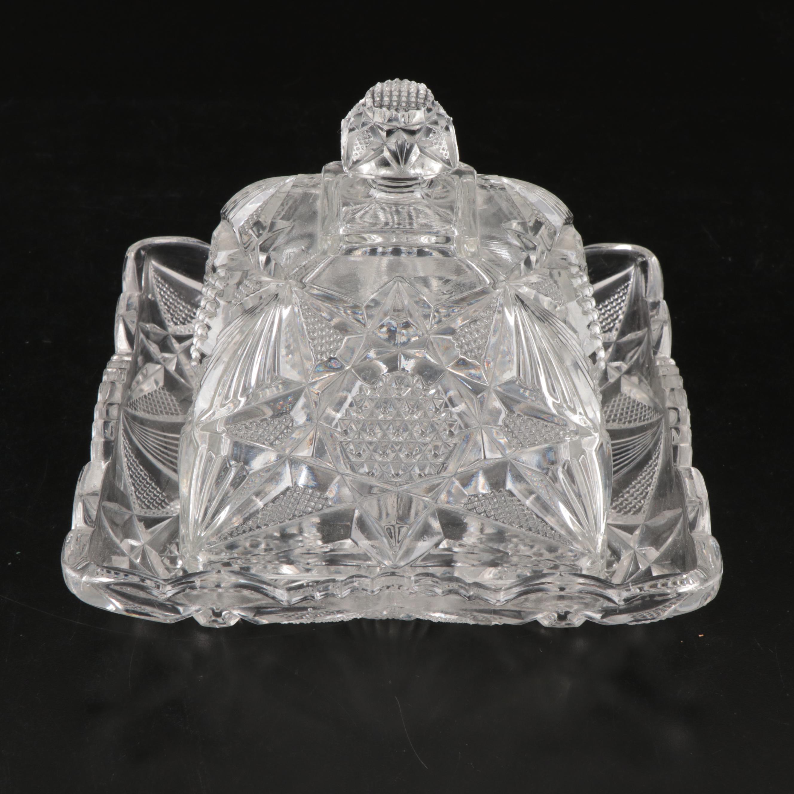 Smith Glass "Pineapple" Punch Bowl with More Pressed Glass Serveware