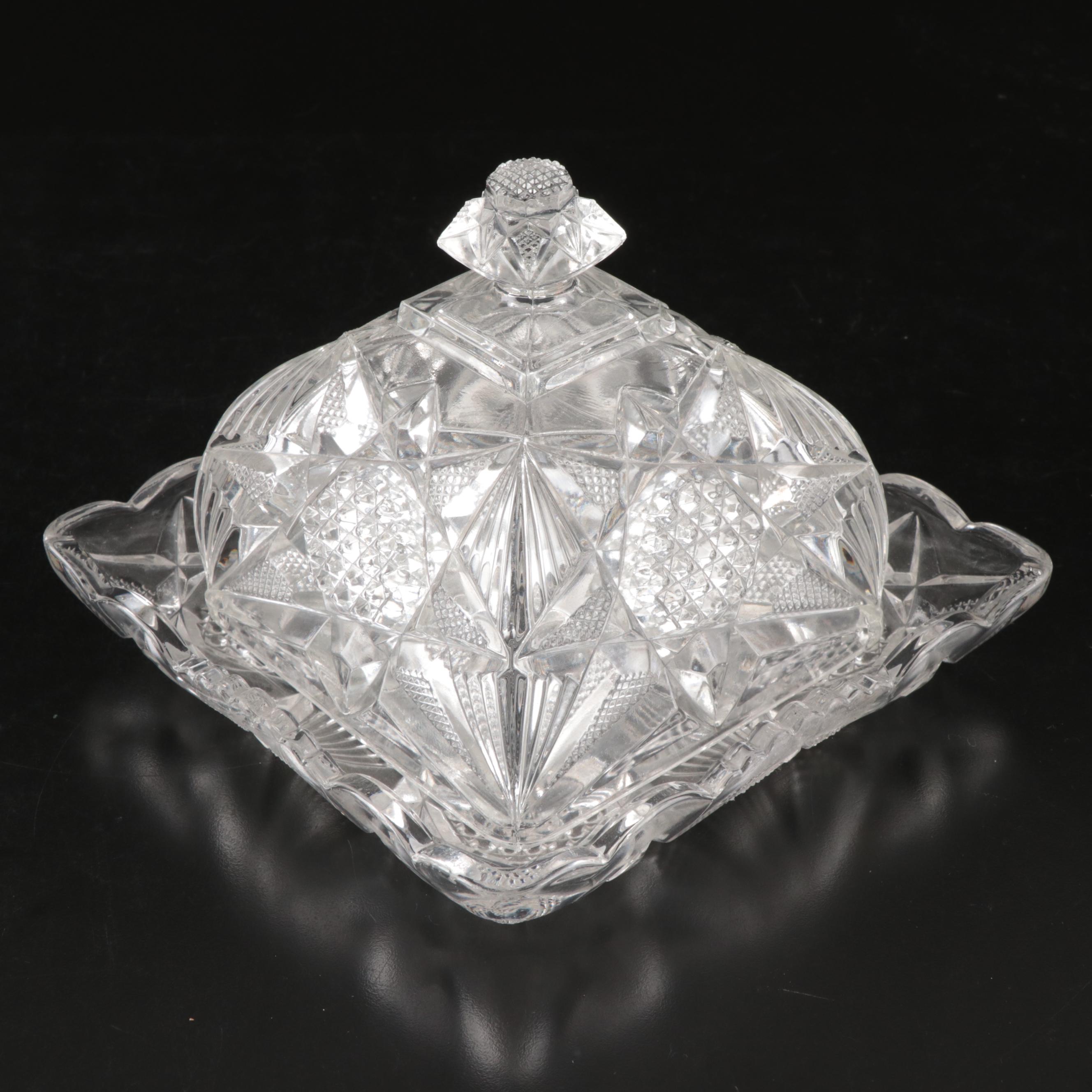 Smith Glass "Pineapple" Punch Bowl with More Pressed Glass Serveware
